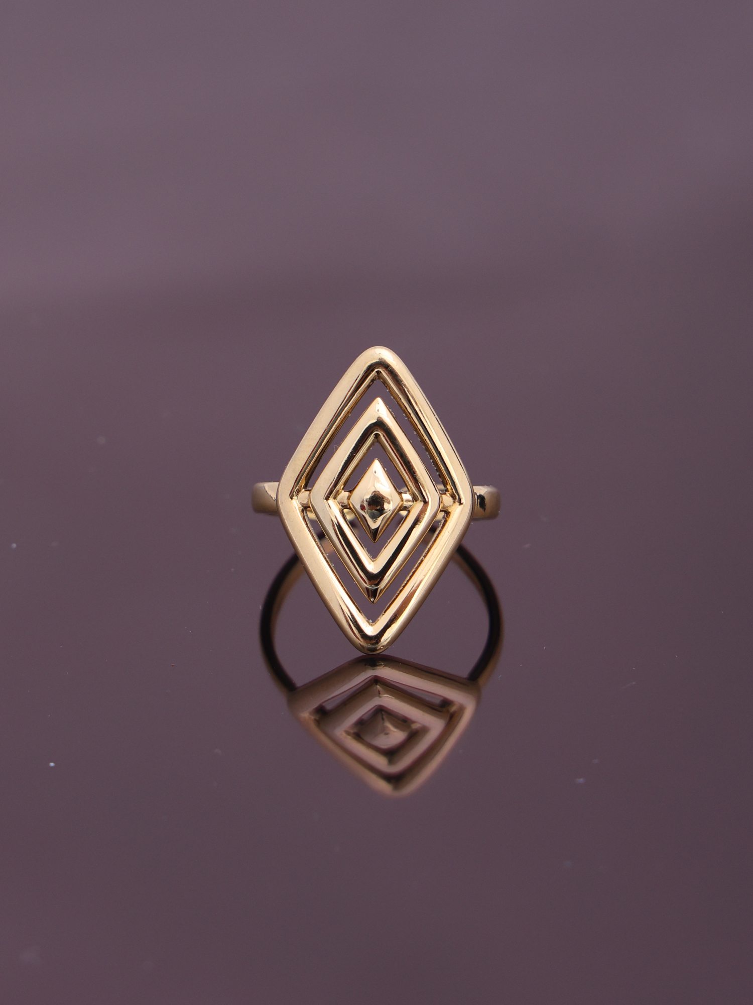 Geometric Gold Anti-Tarnish Ring