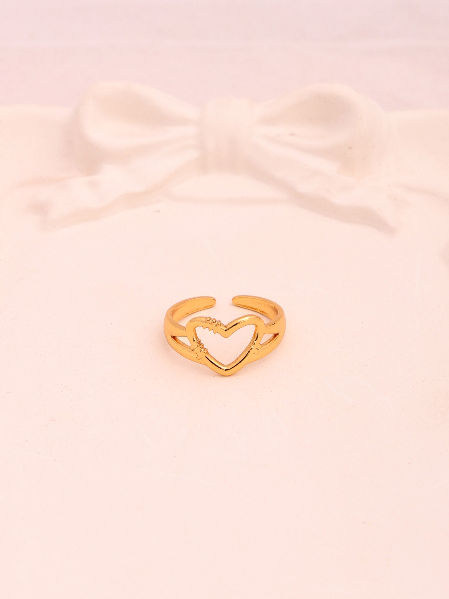 Anti-Tarnish Gold Heart Ring