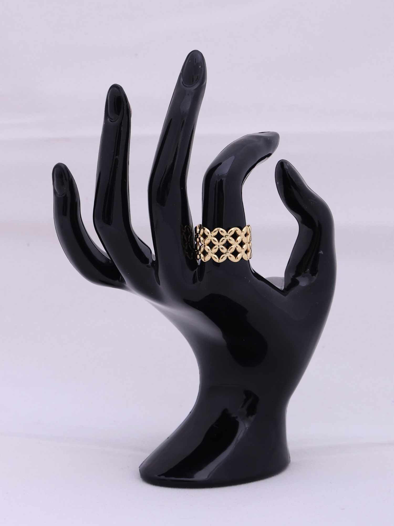 Anti-Tarnish Floral Gold Band Ring