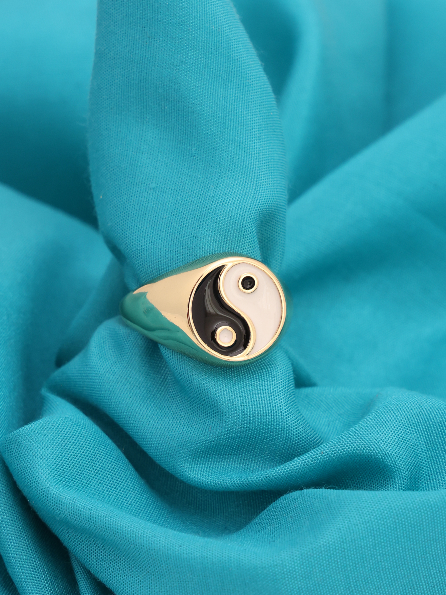 Anti-Tarnish Yin Yang Adjustable Ring