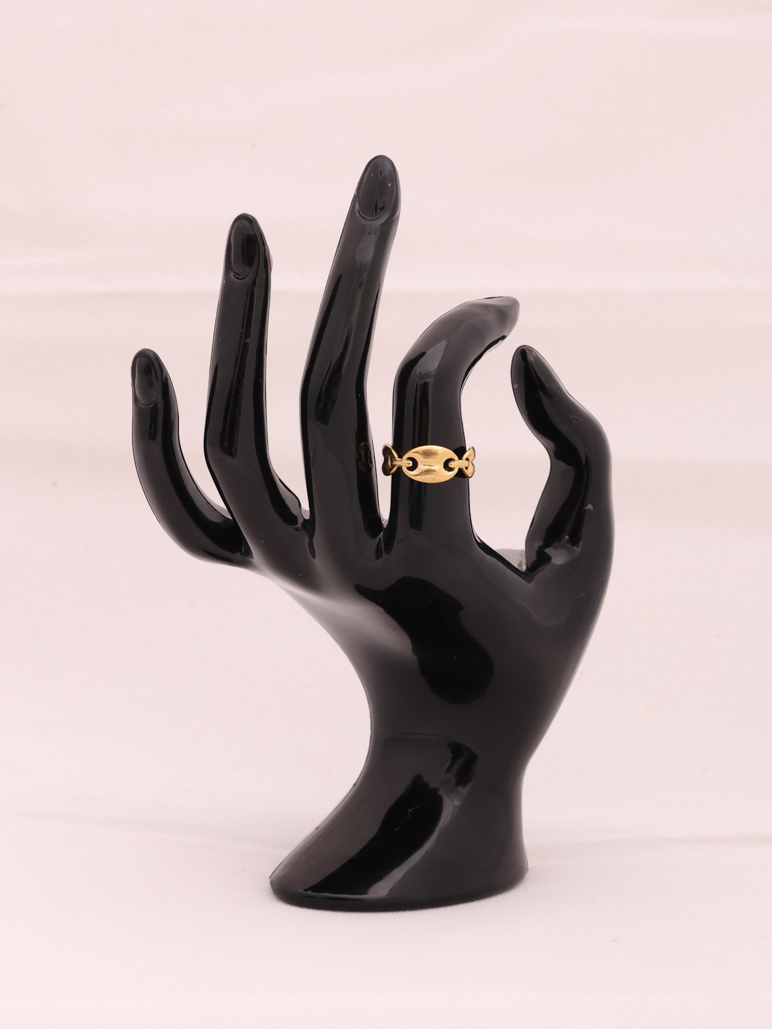 Anti-Tarnish Gold Link Adjustable Ring