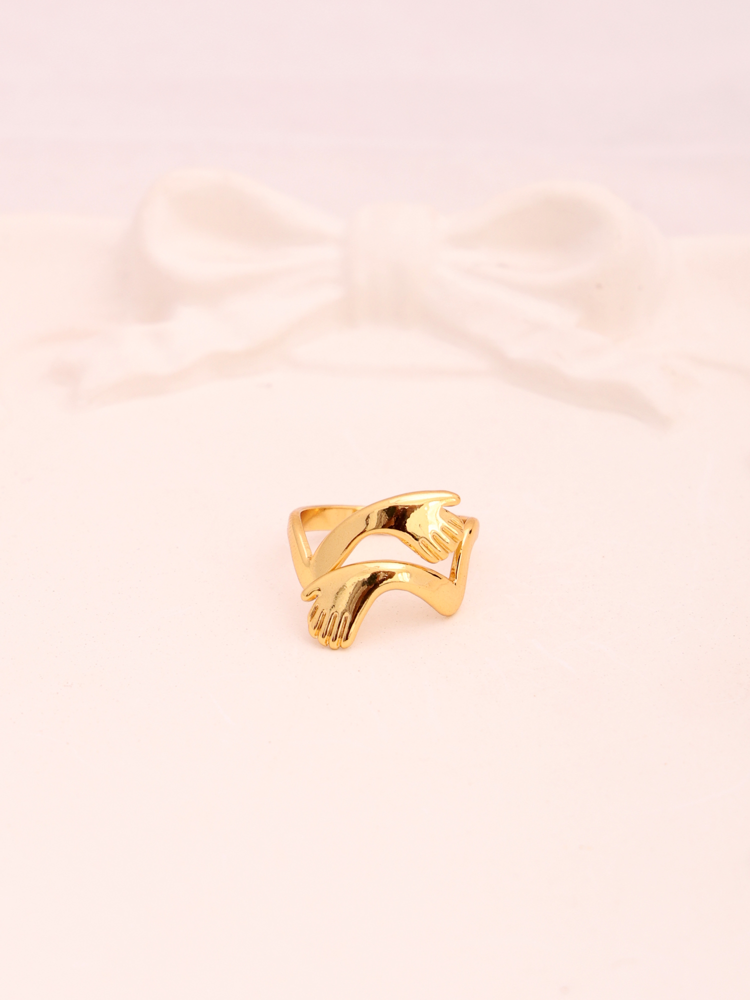 Anti-Tarnish Hug Adjustable Ring