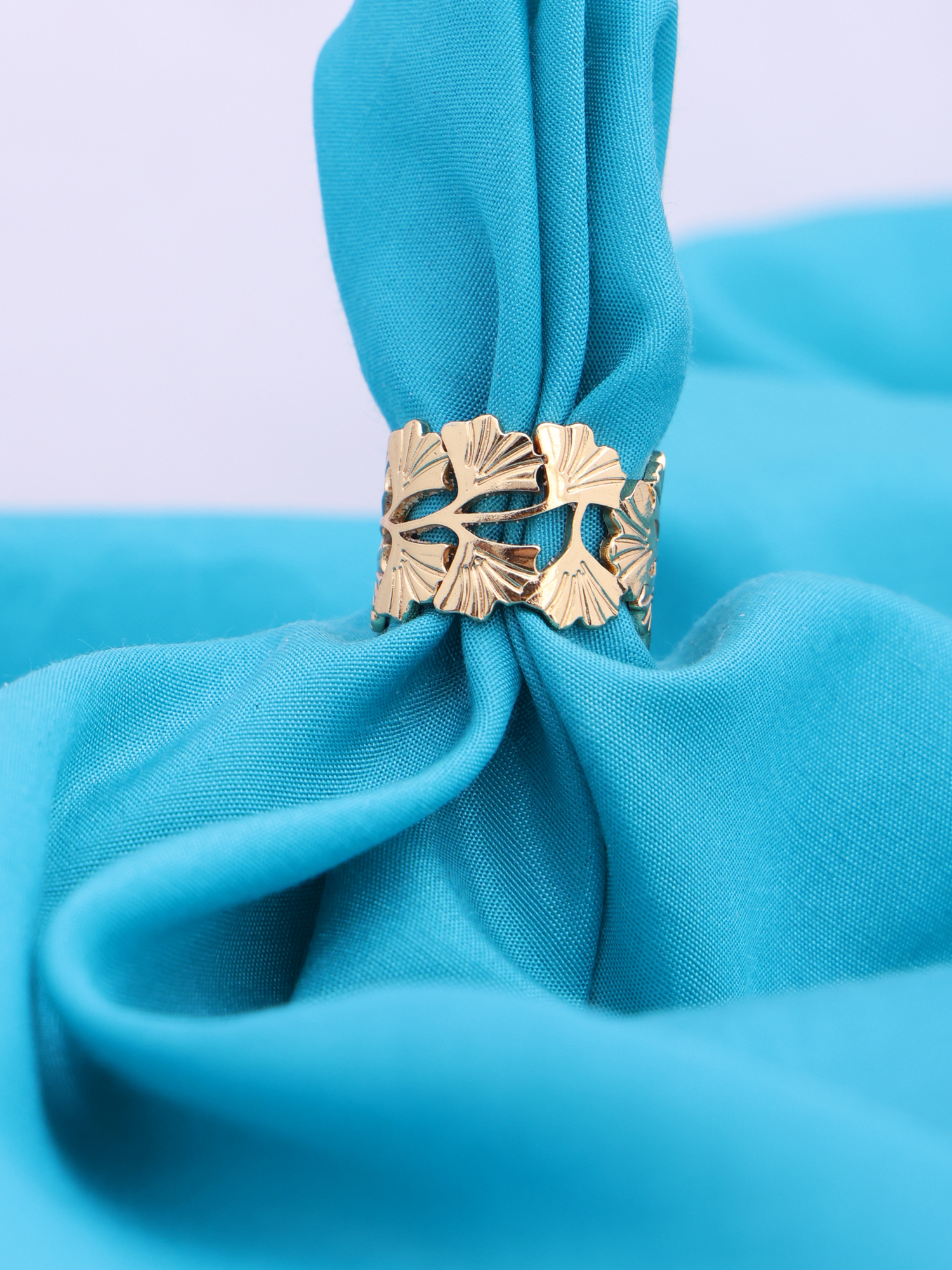 Anti-Tarnish Gold Leaf Adjustable Ring