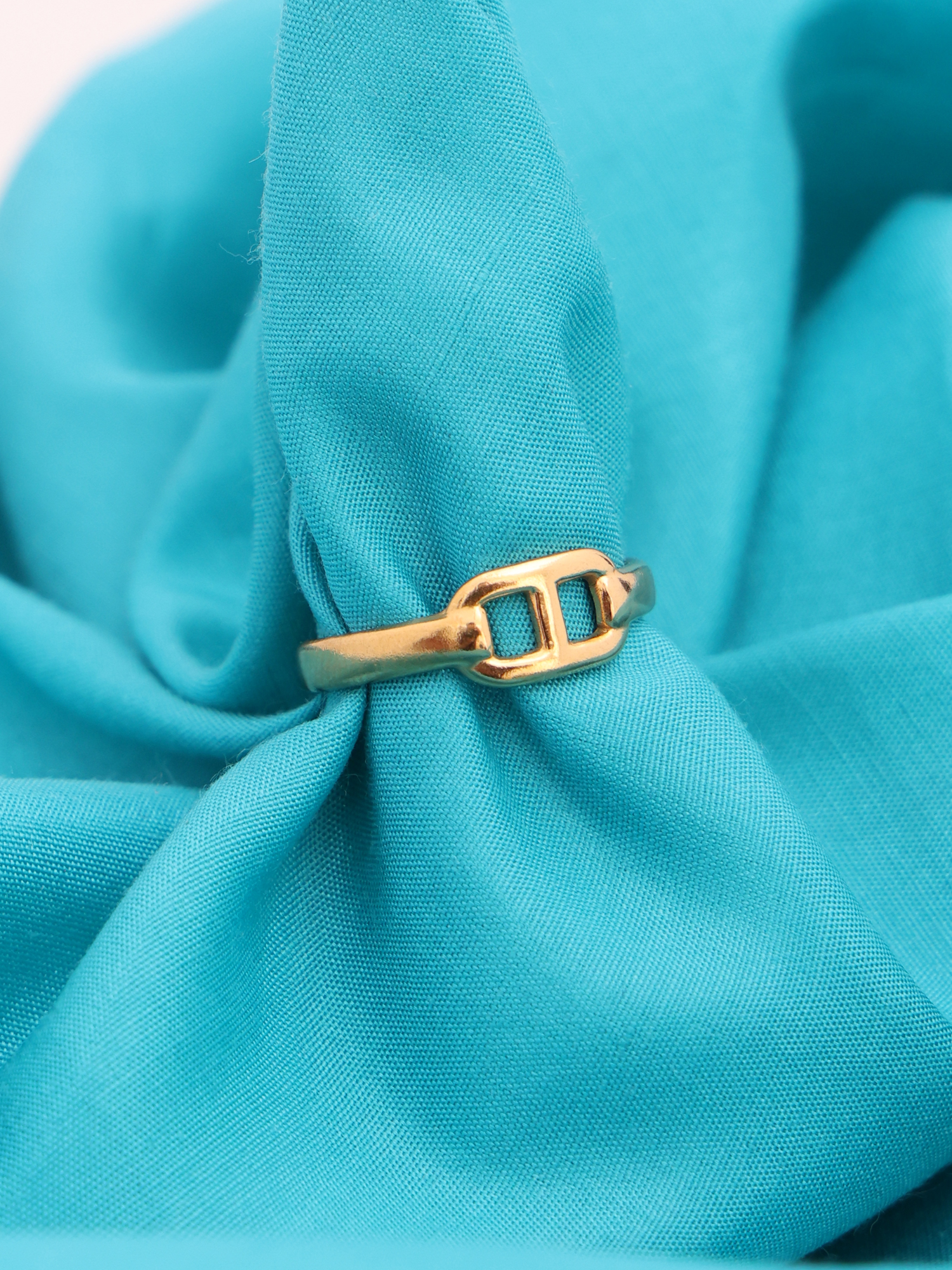 Anti-Tarnish Gold Buckle Adjustable Ring
