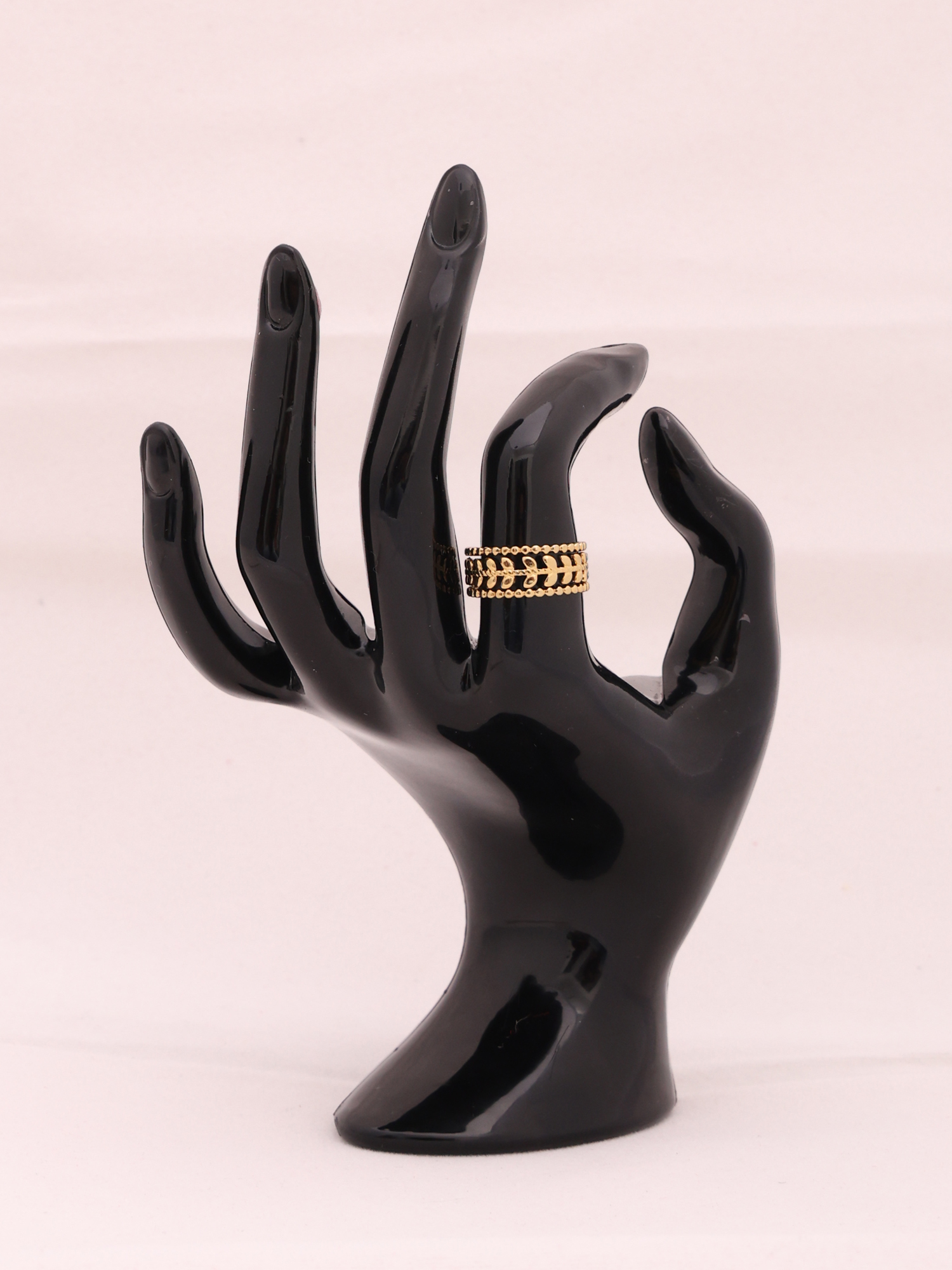 Anti-Tarnish Gold Layered Leaf Adjustable Ring