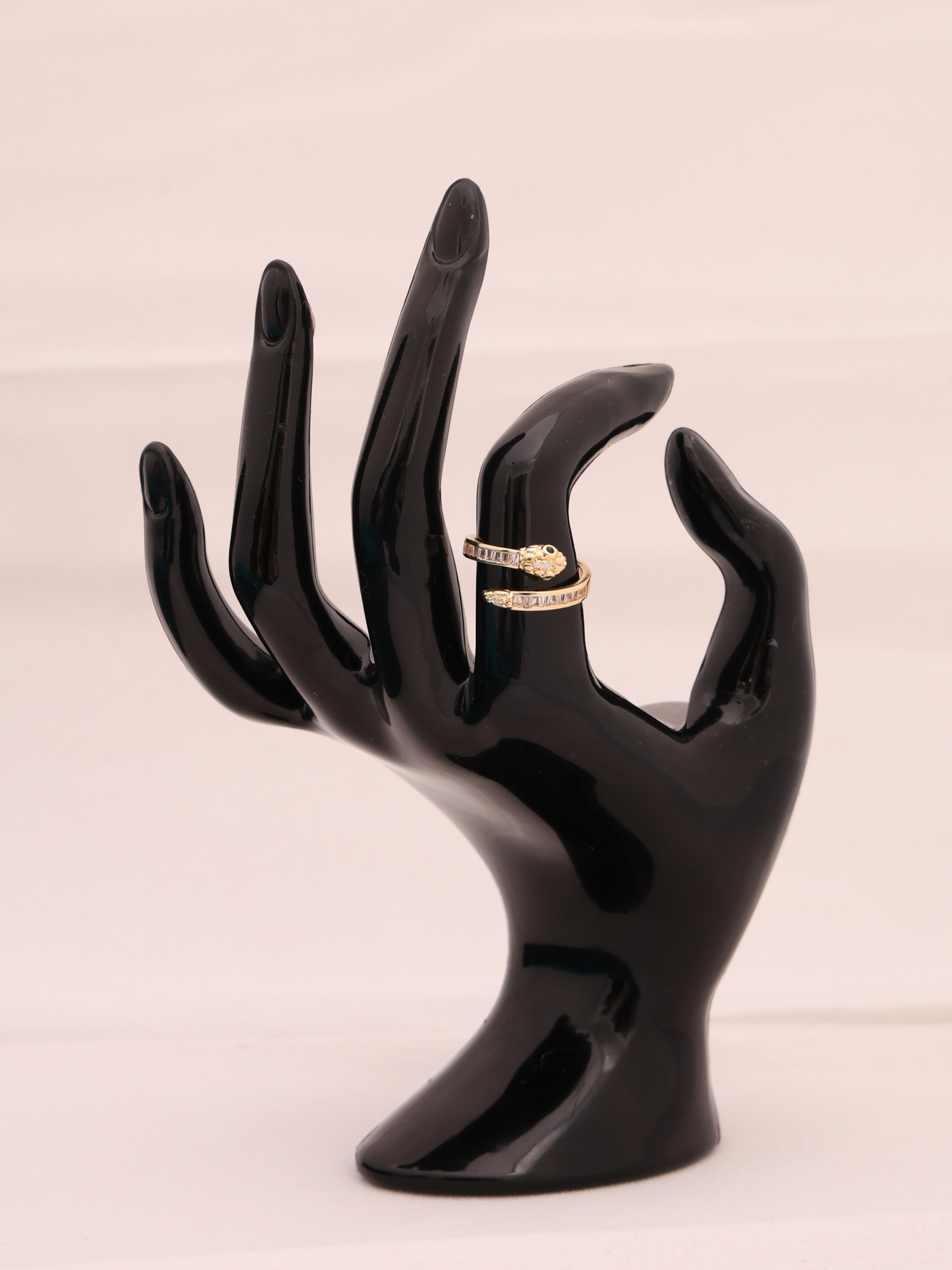 Anti-Tarnish Crystal Snake Adjustable Ring
