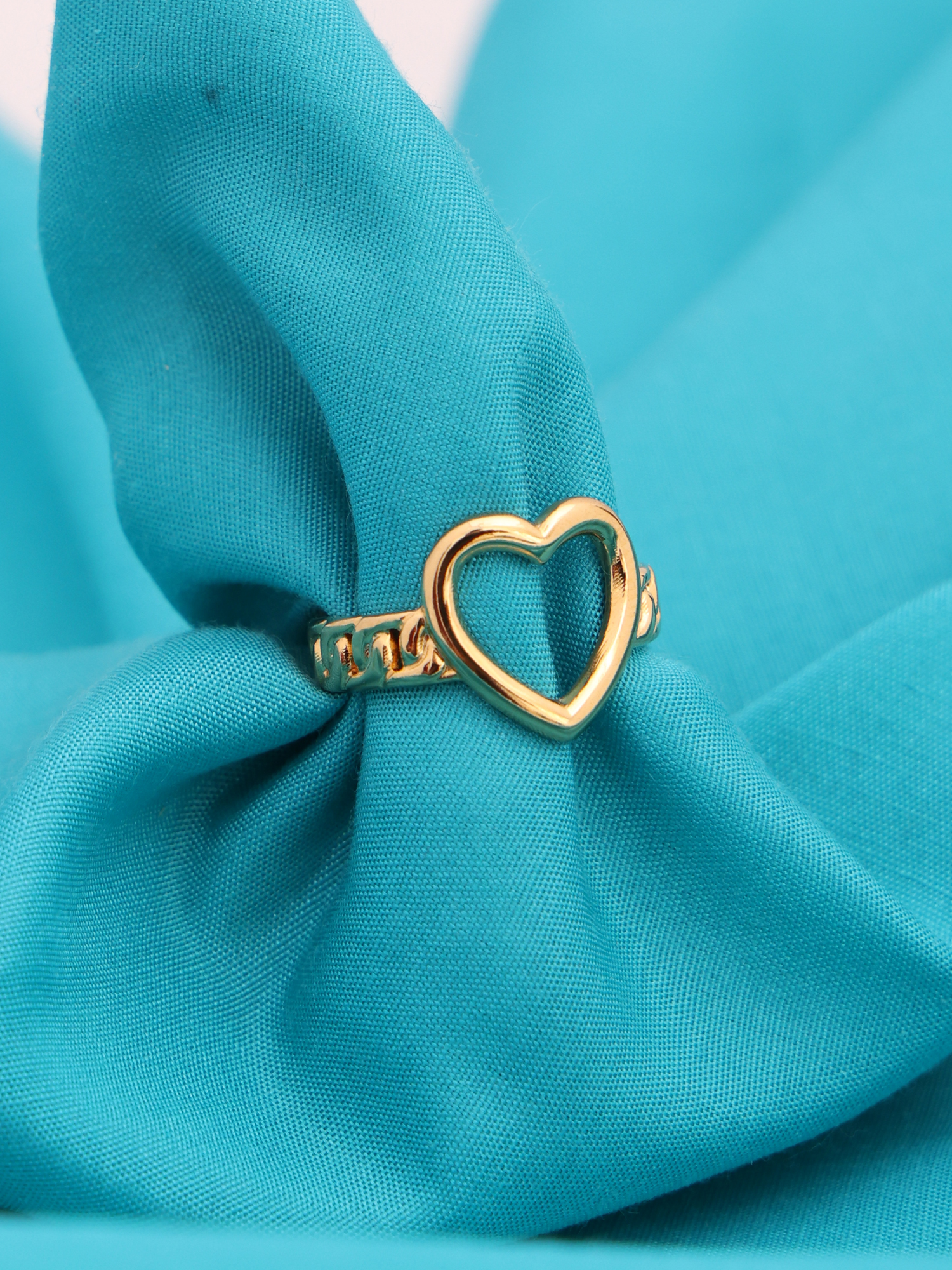 Anti-Tarnish Minimal Heart Adjustable Ring