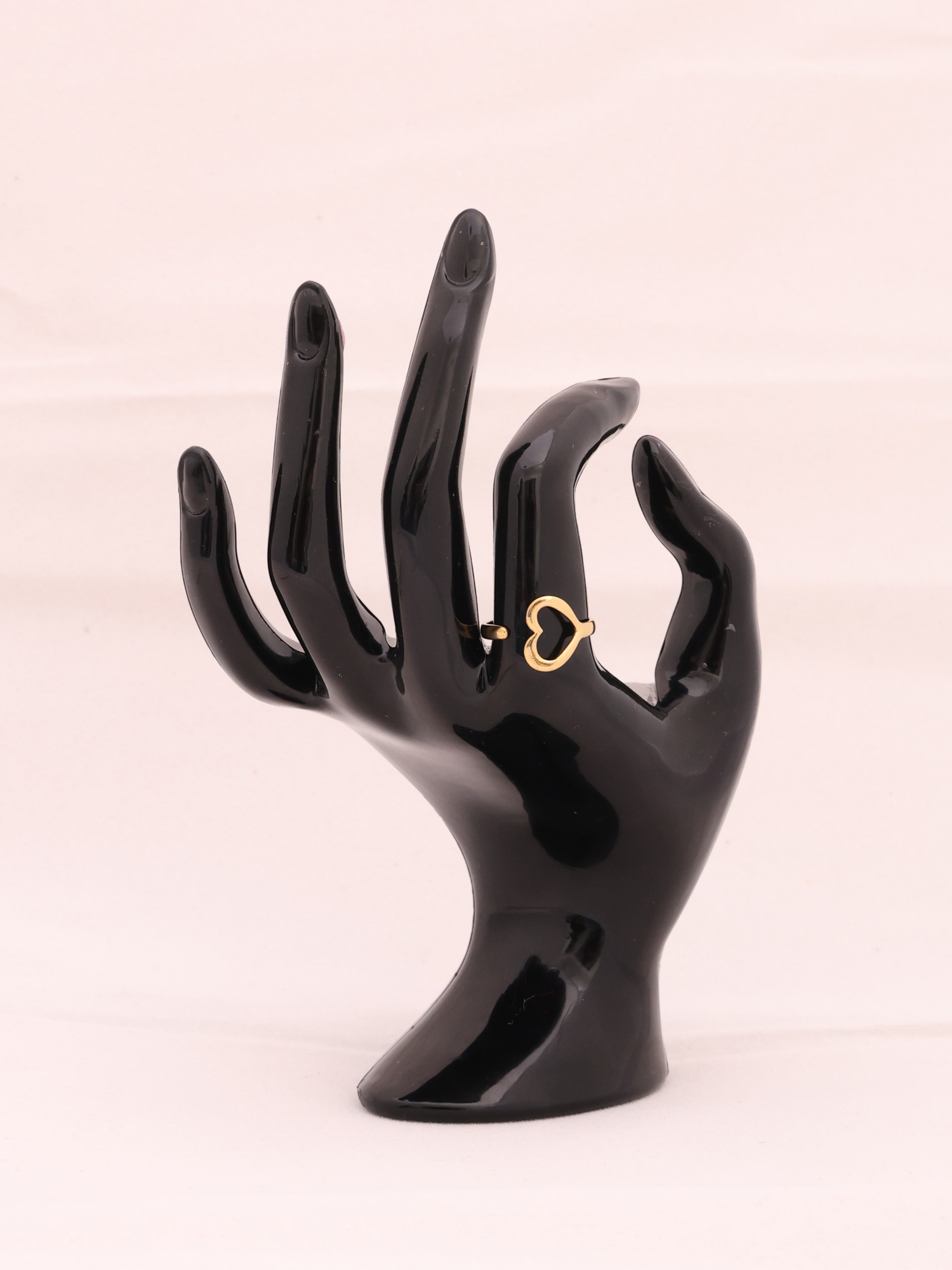 Anti-Tarnish Open Heart Minimal Adjustable Ring