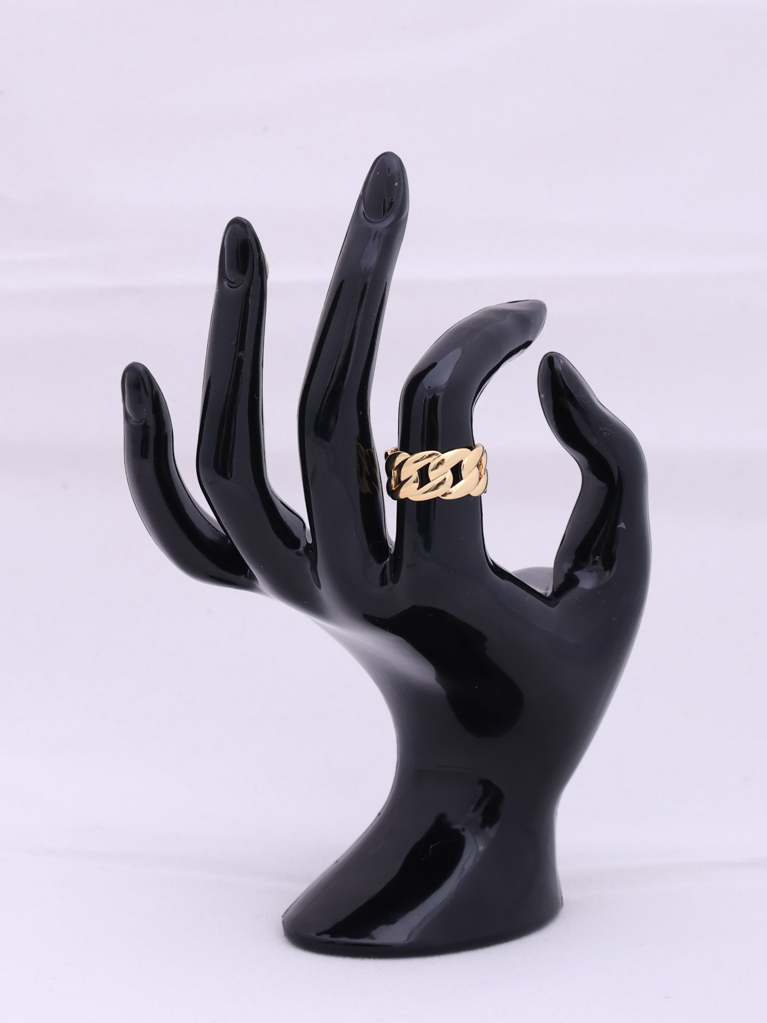 Anti-Tarnish Chunky Chain Adjustable Ring
