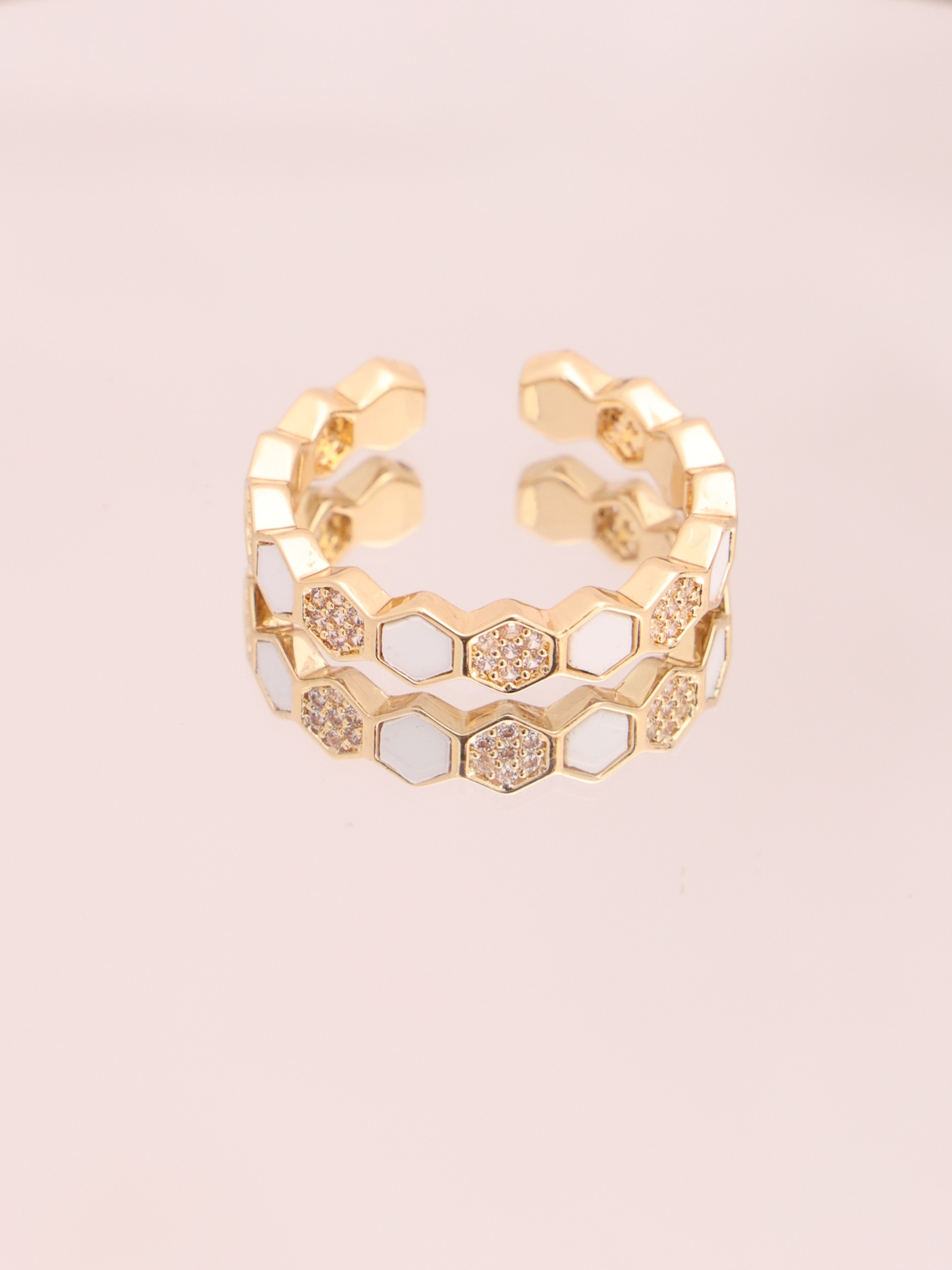 Anti-Tarnish Hexa Luxe Crystal Ring