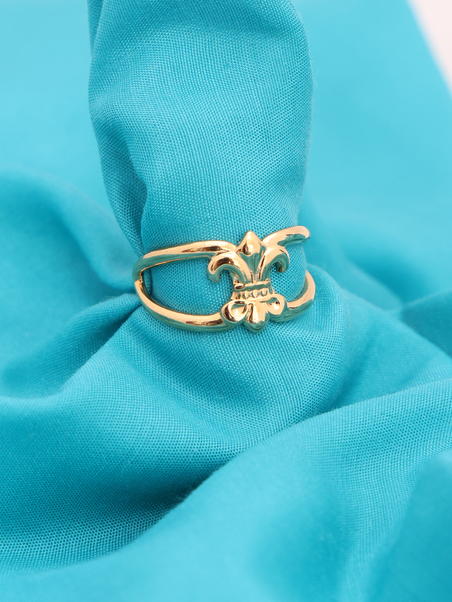 Anti-Tarnish Fleur Royal Adjustable Ring