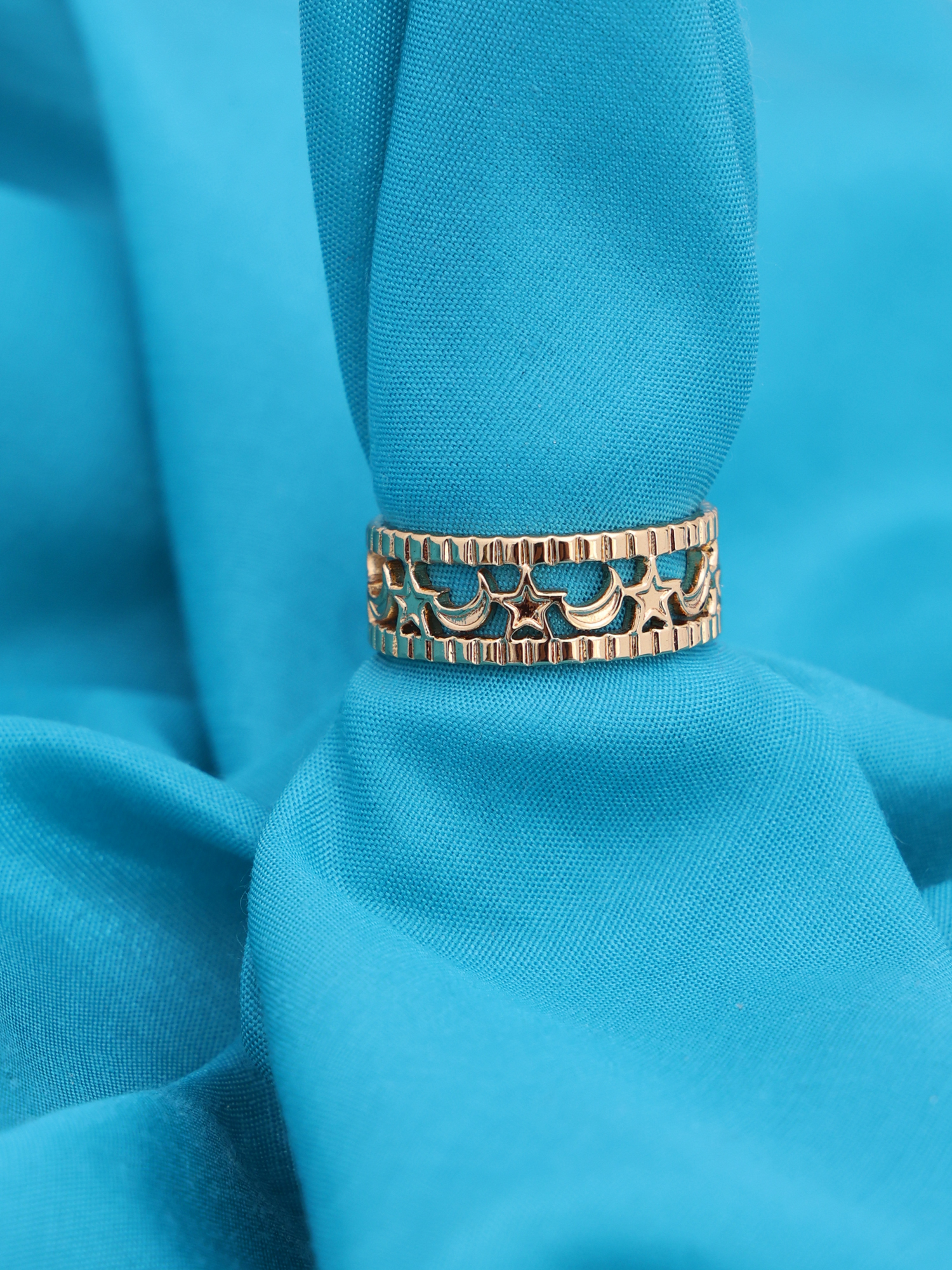 Anti-Tarnish Celestial Moon & Star Band Ring