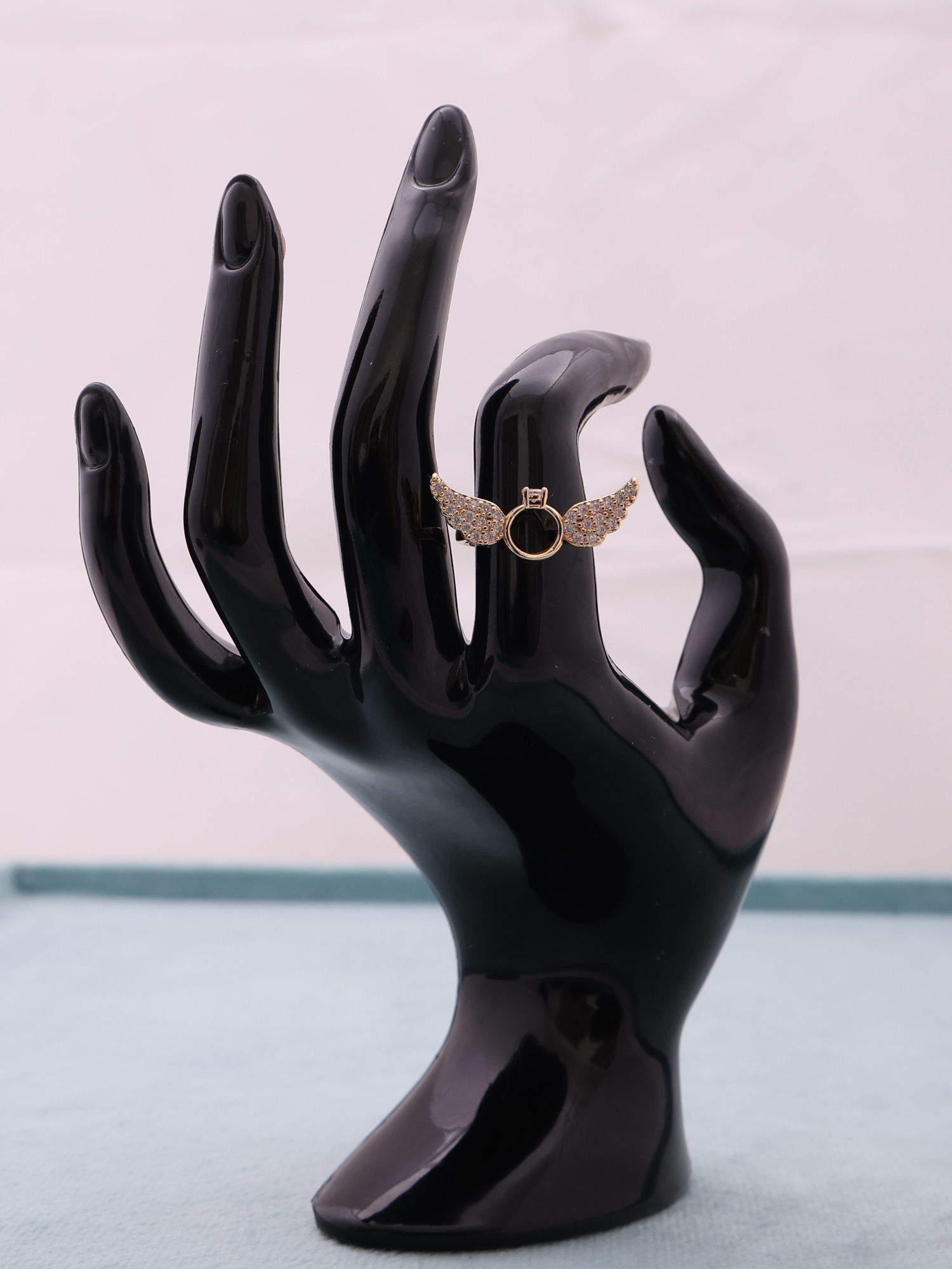 Angel Wing Halo Crystal Ring