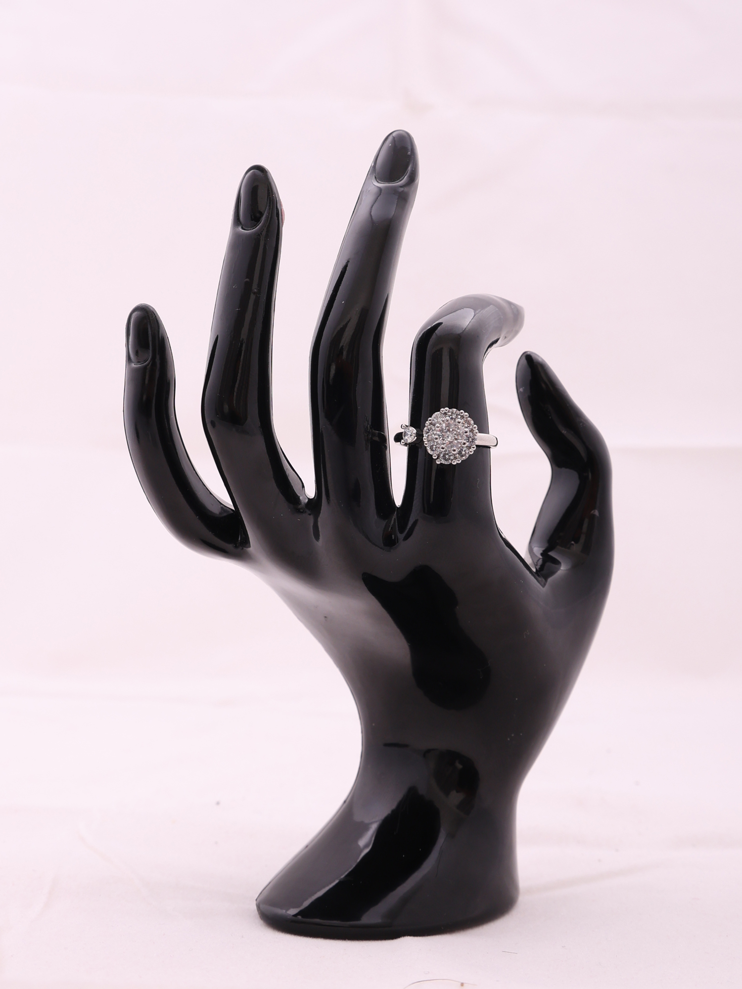 Anti-Tarnish Rotating Halo Crystal Spinner Ring