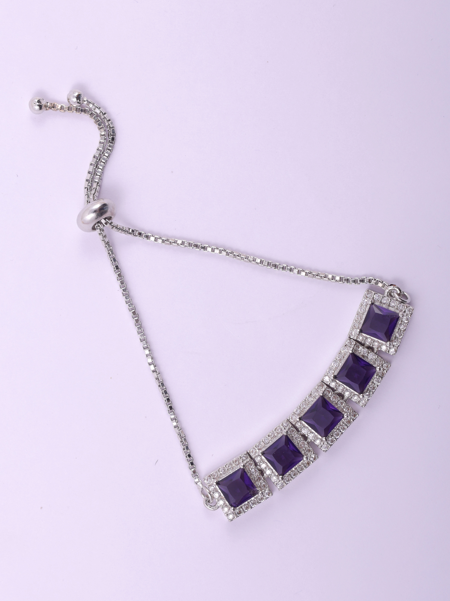 Royal Purple Square AD Diamond Bracelet