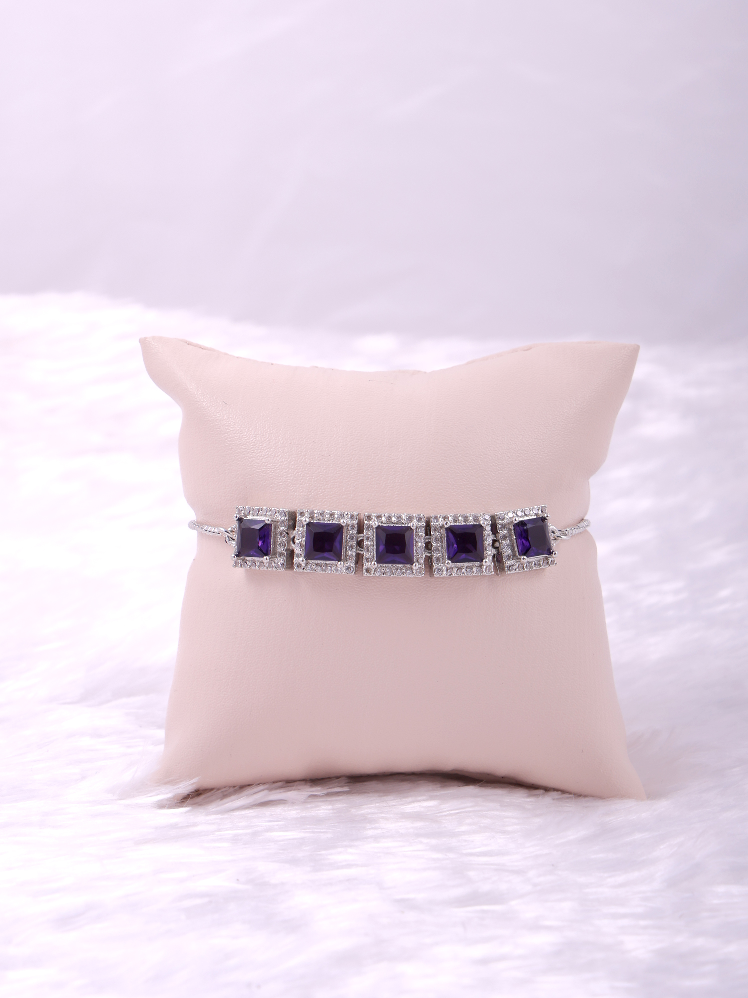 Royal Purple Square AD Diamond Bracelet