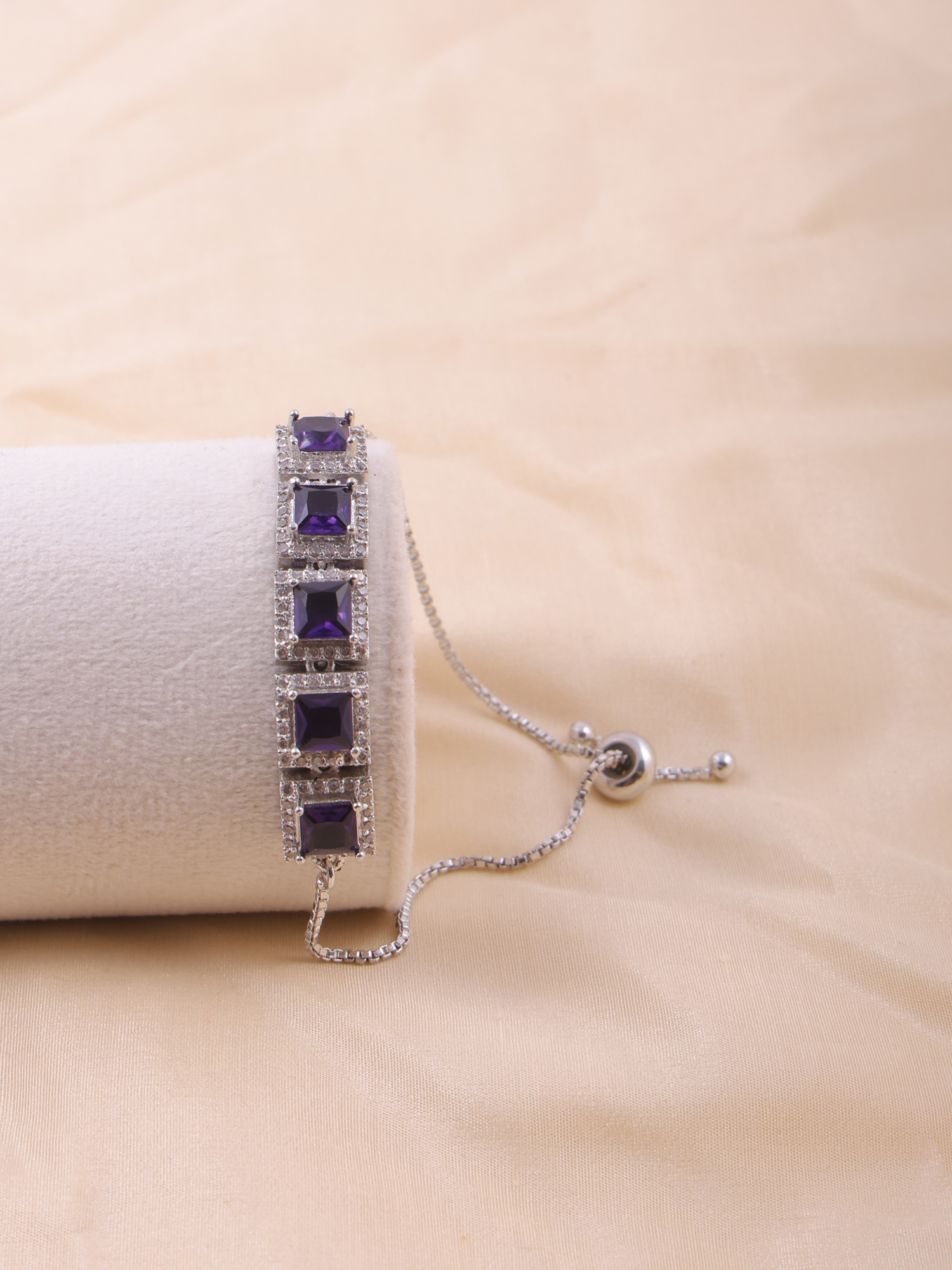 Royal Purple Square AD Diamond Bracelet