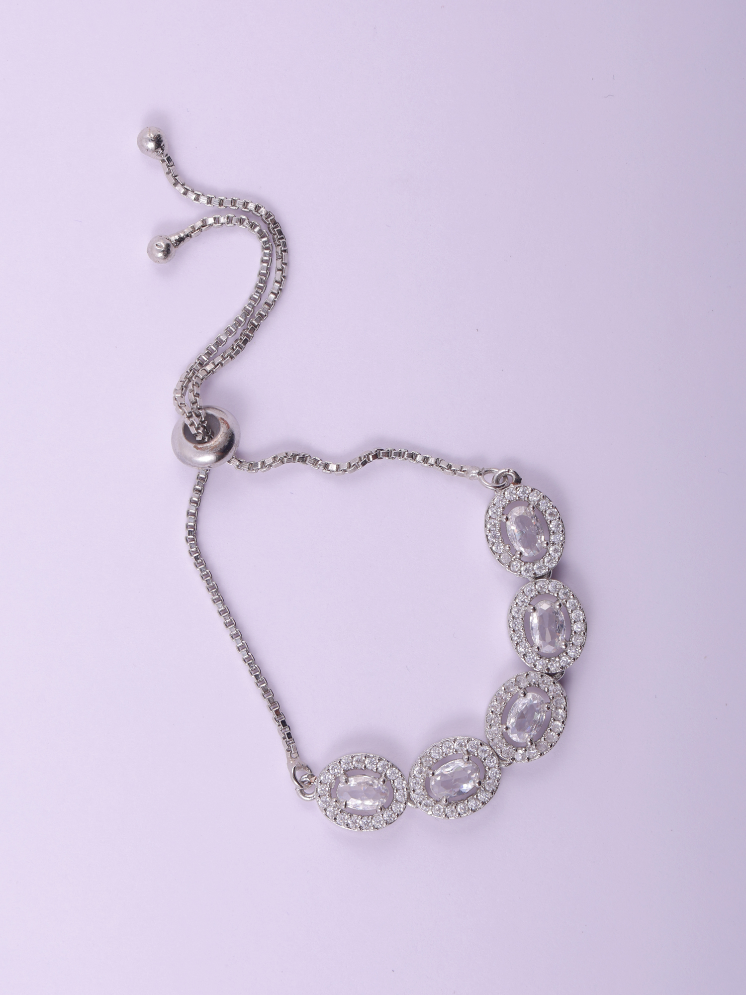 Adjustable Oval AD Diamond Bracelet