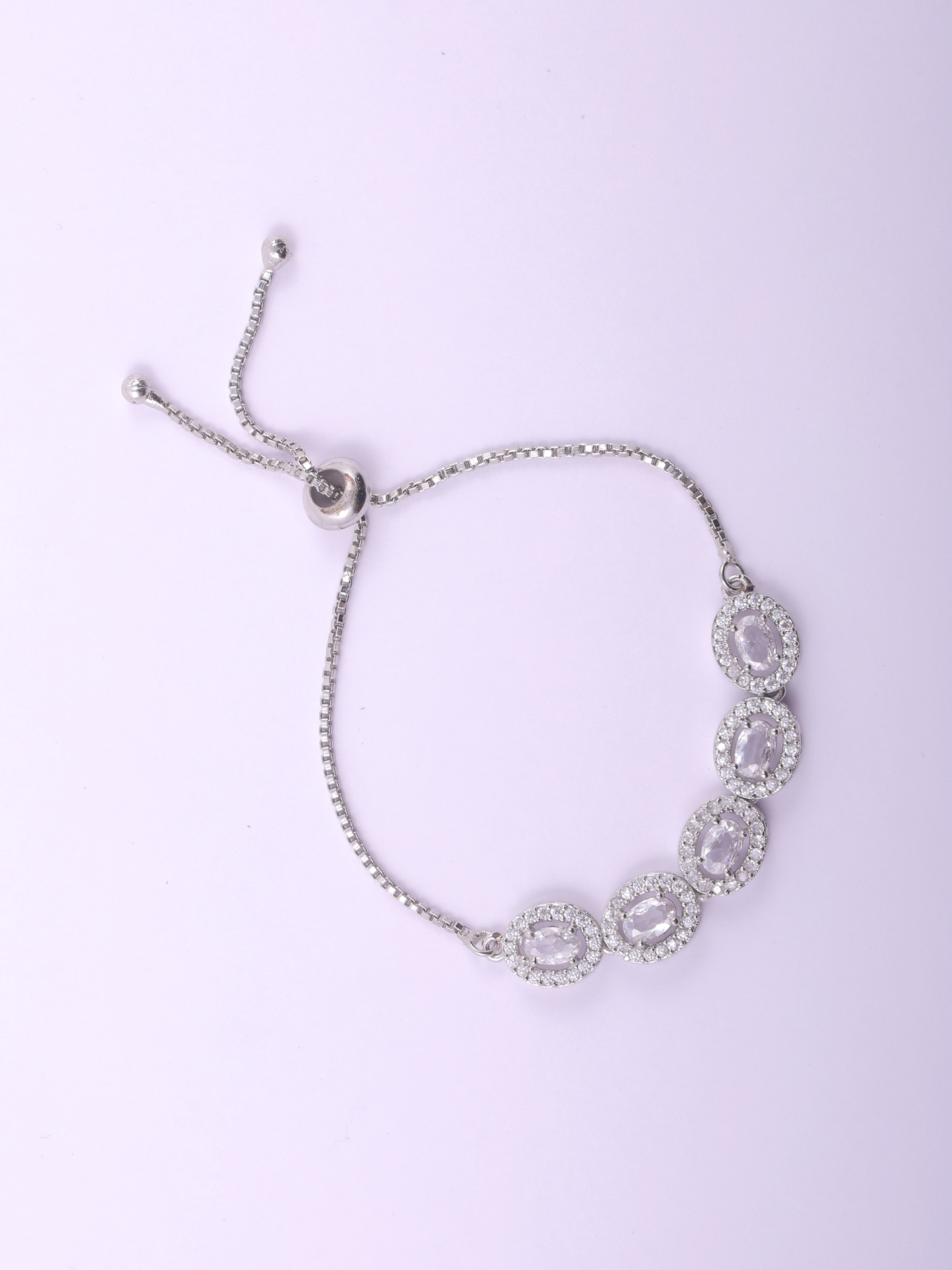 Adjustable Oval AD Diamond Bracelet