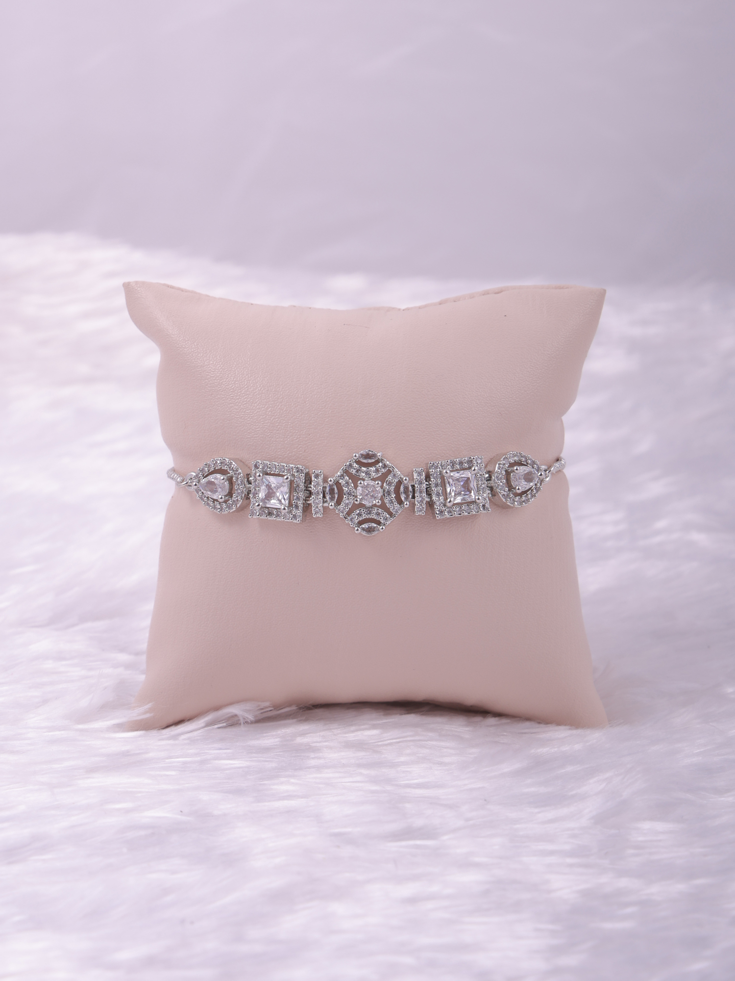 Elegant Geometric AD Diamond Bracelet