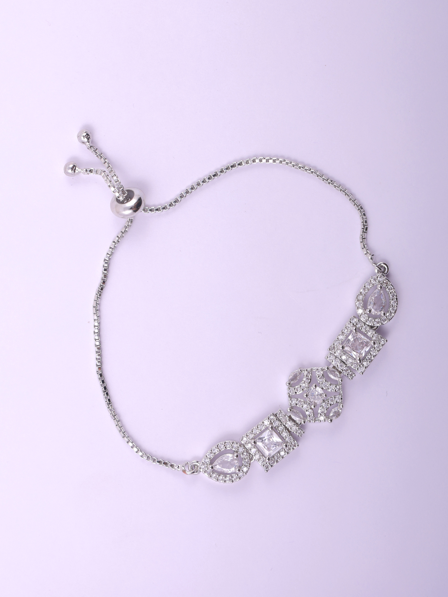 Elegant Geometric AD Diamond Bracelet