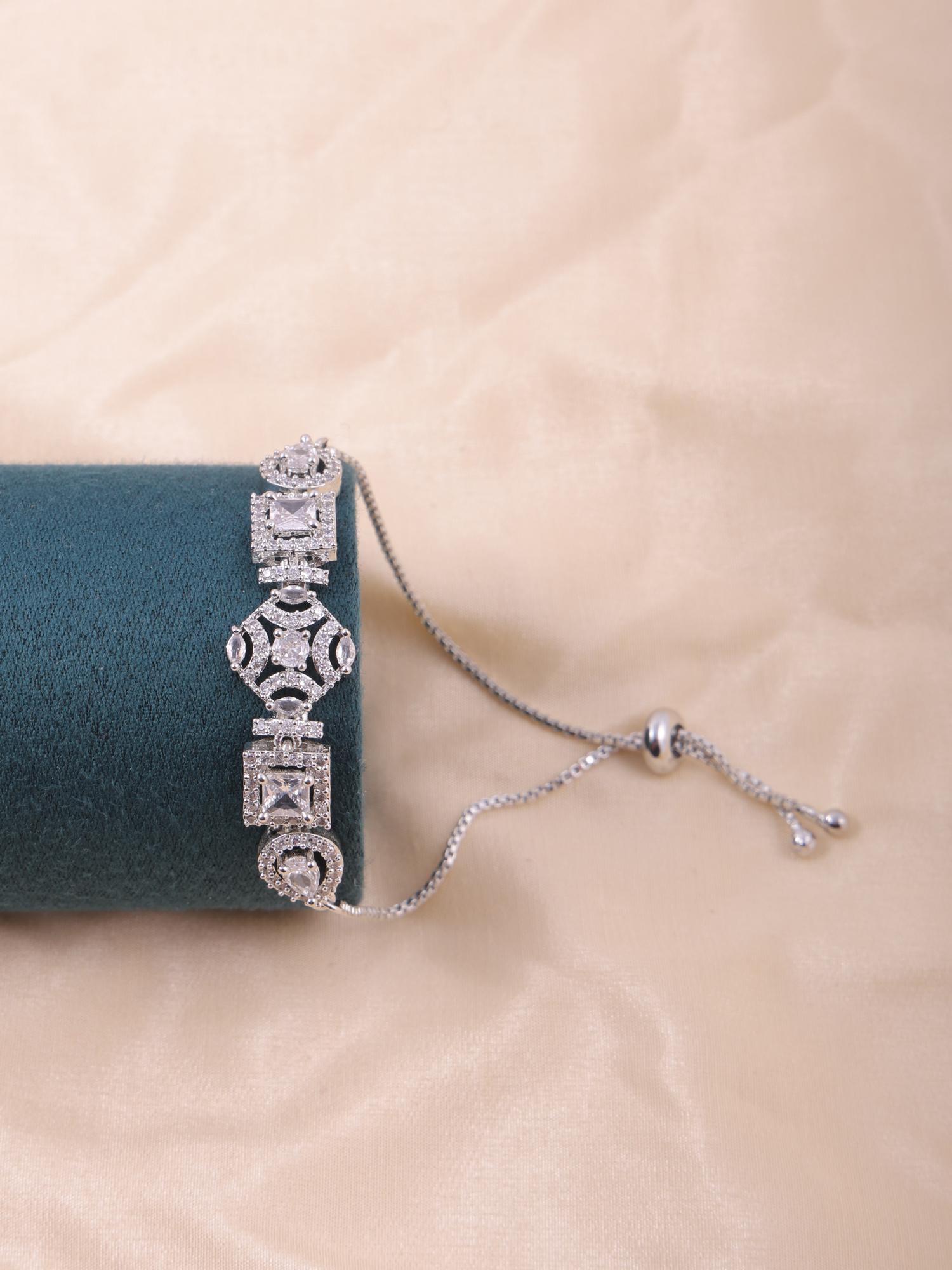 Elegant Geometric AD Diamond Bracelet