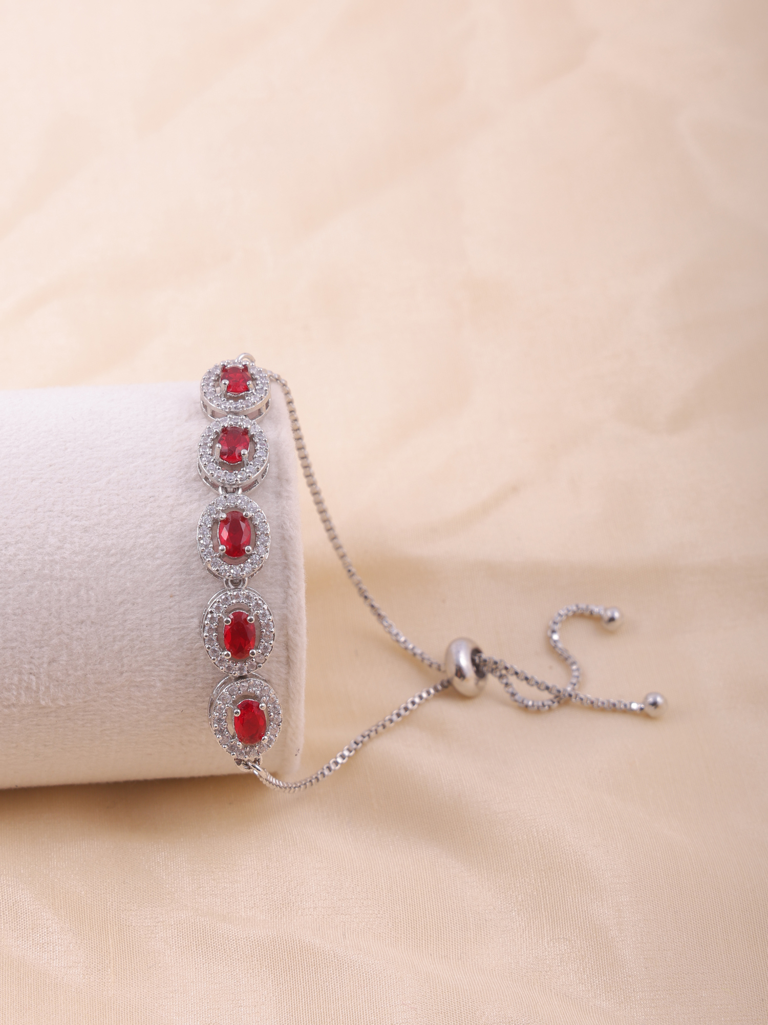 Royal Red Oval AD Diamond Bracelet