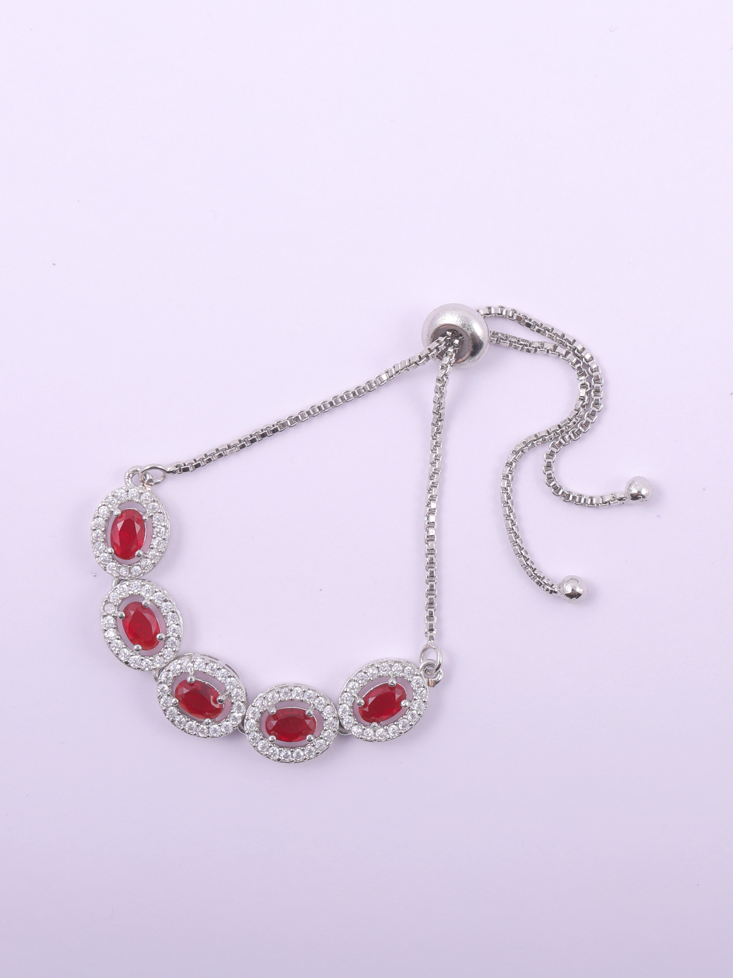 Royal Red Oval AD Diamond Bracelet