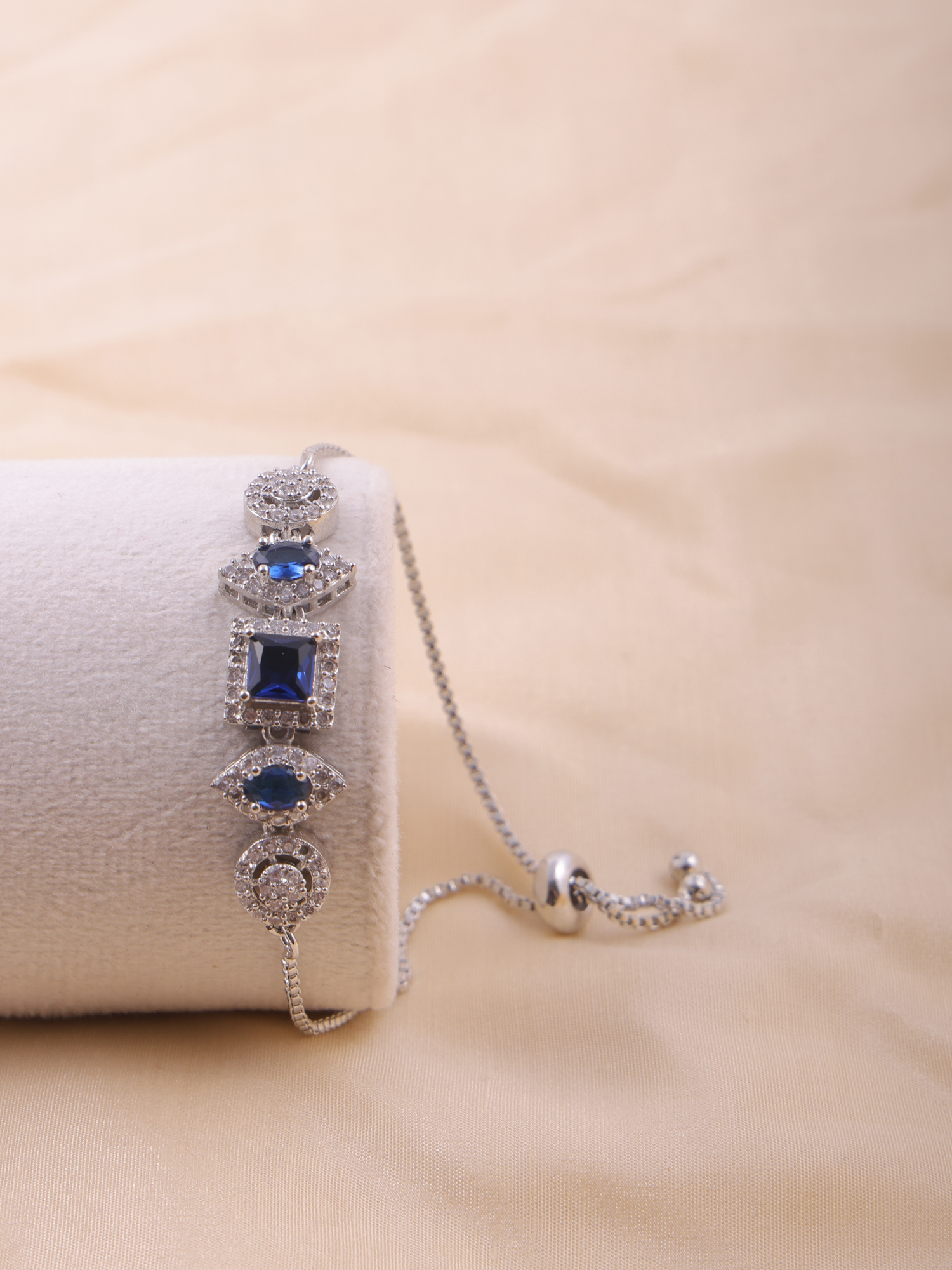Royal Blue Geometric AD Diamond Bracelet