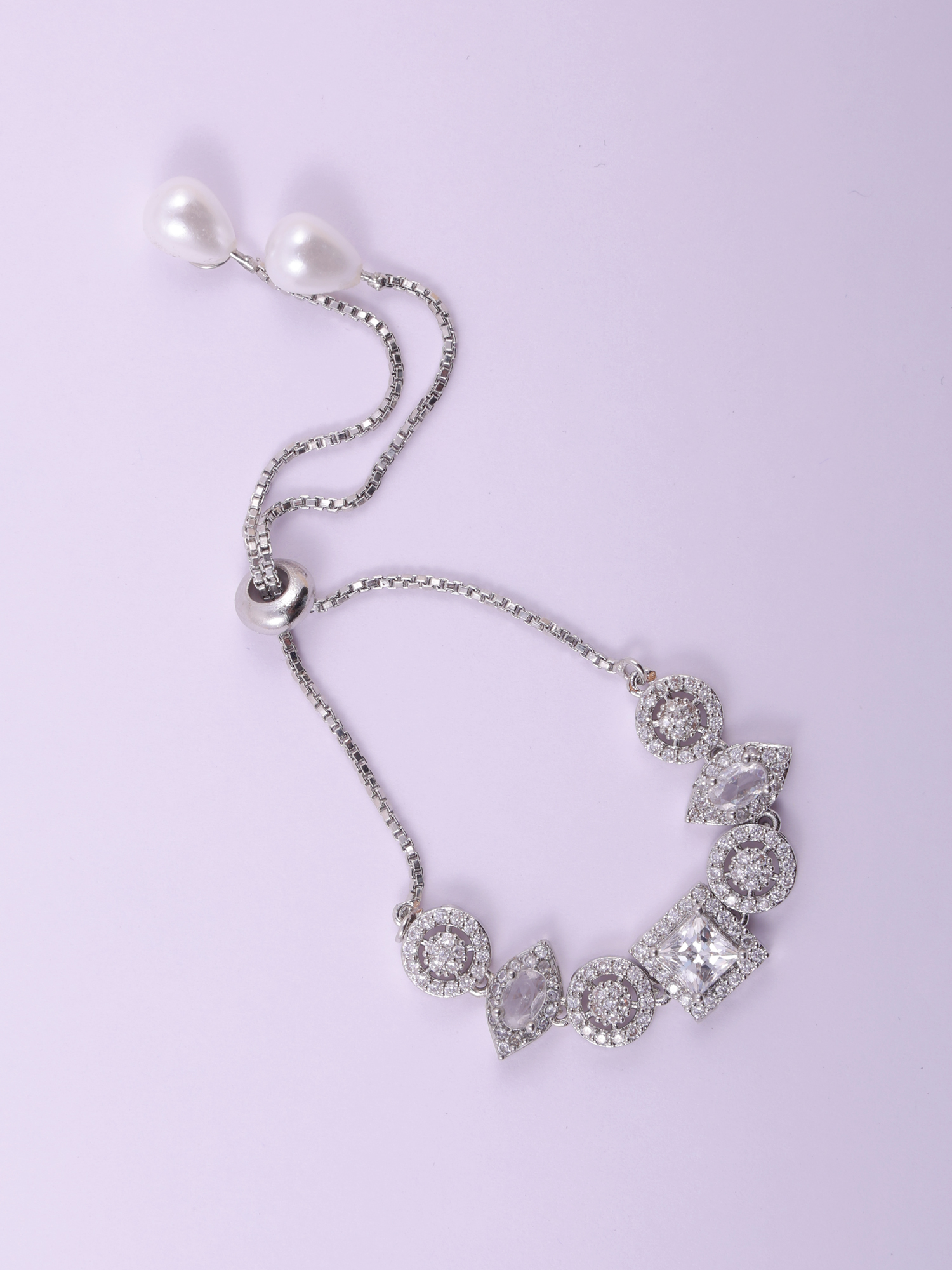 Elegant Geometric AD Diamond Bracelet