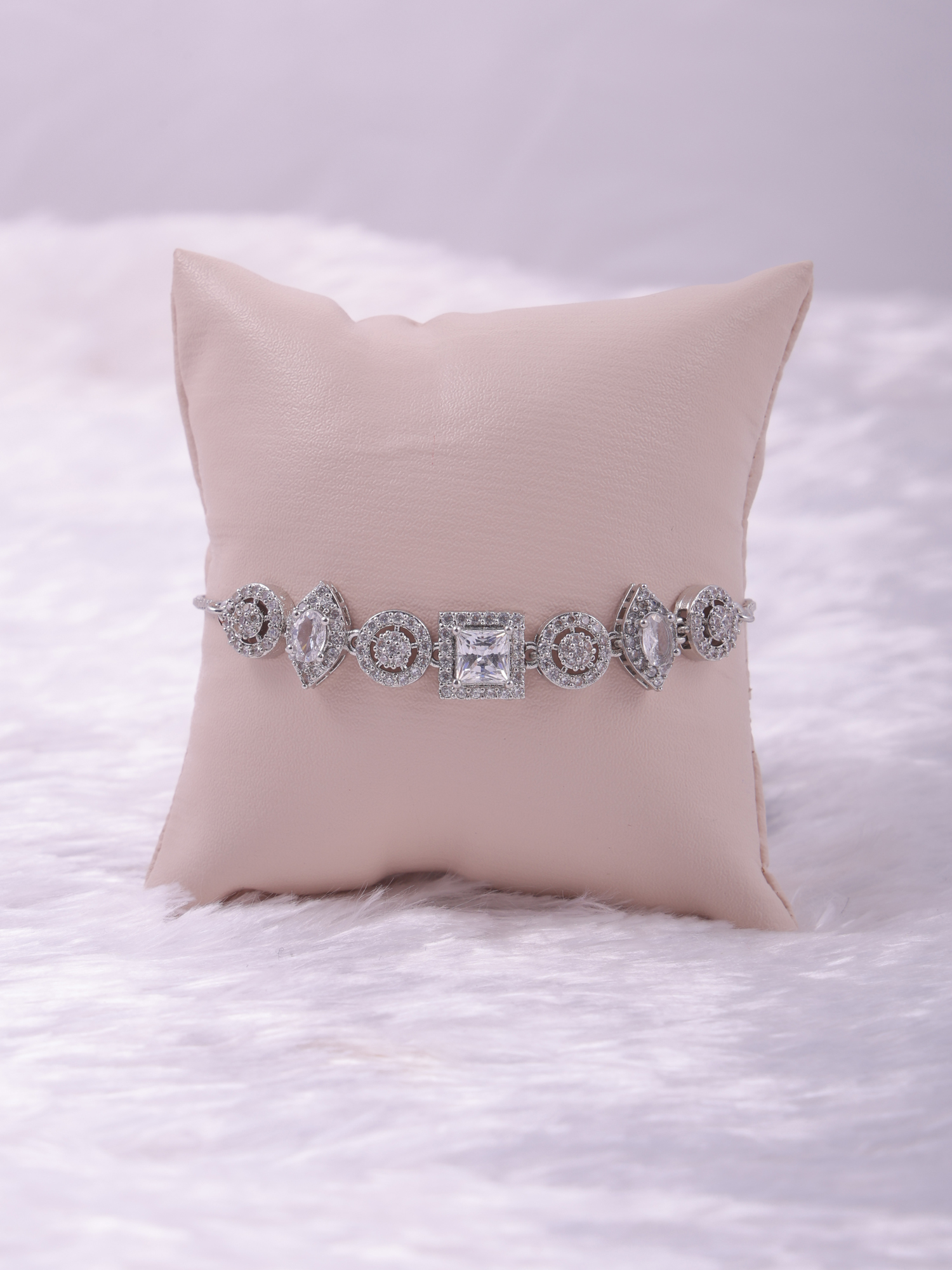 Elegant Geometric AD Diamond Bracelet