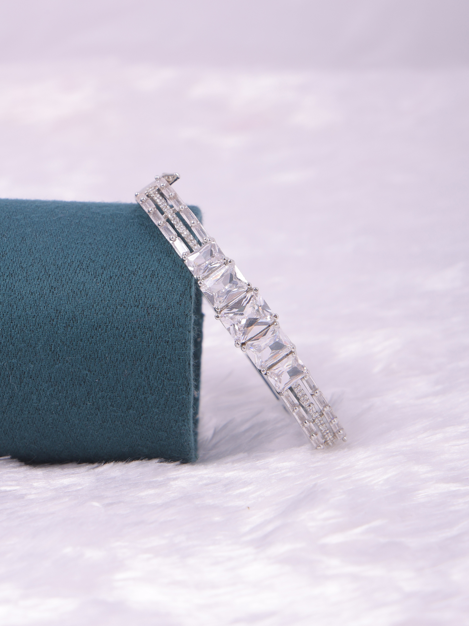 Princess Cut AD Diamond Bracelet