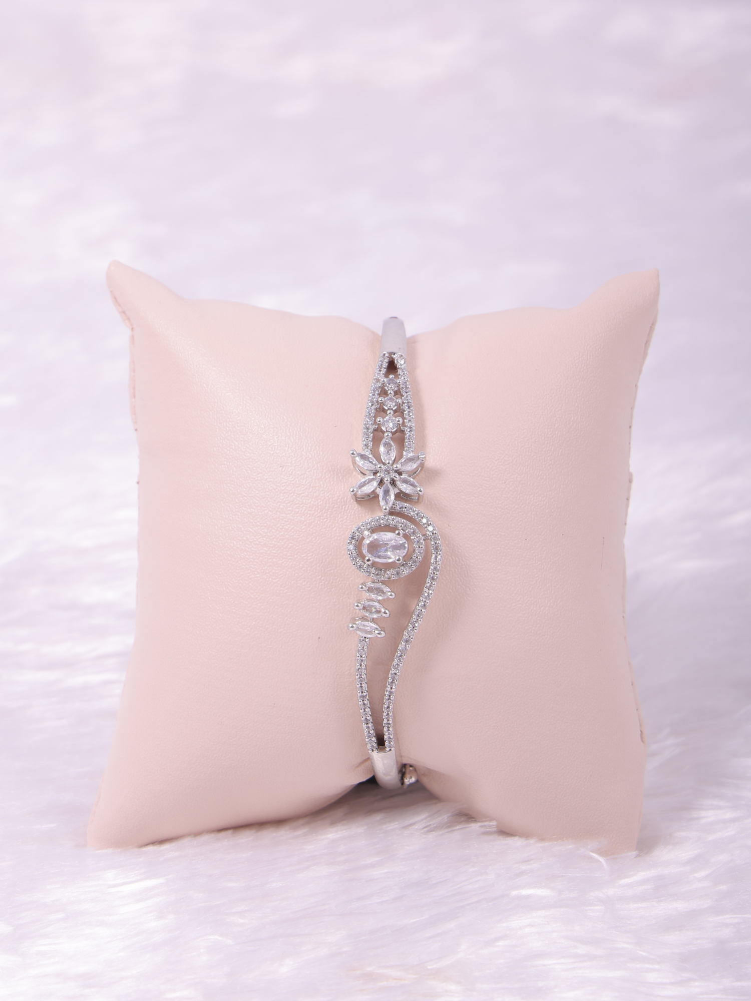 Floral Swirl AD Diamond Bracelet