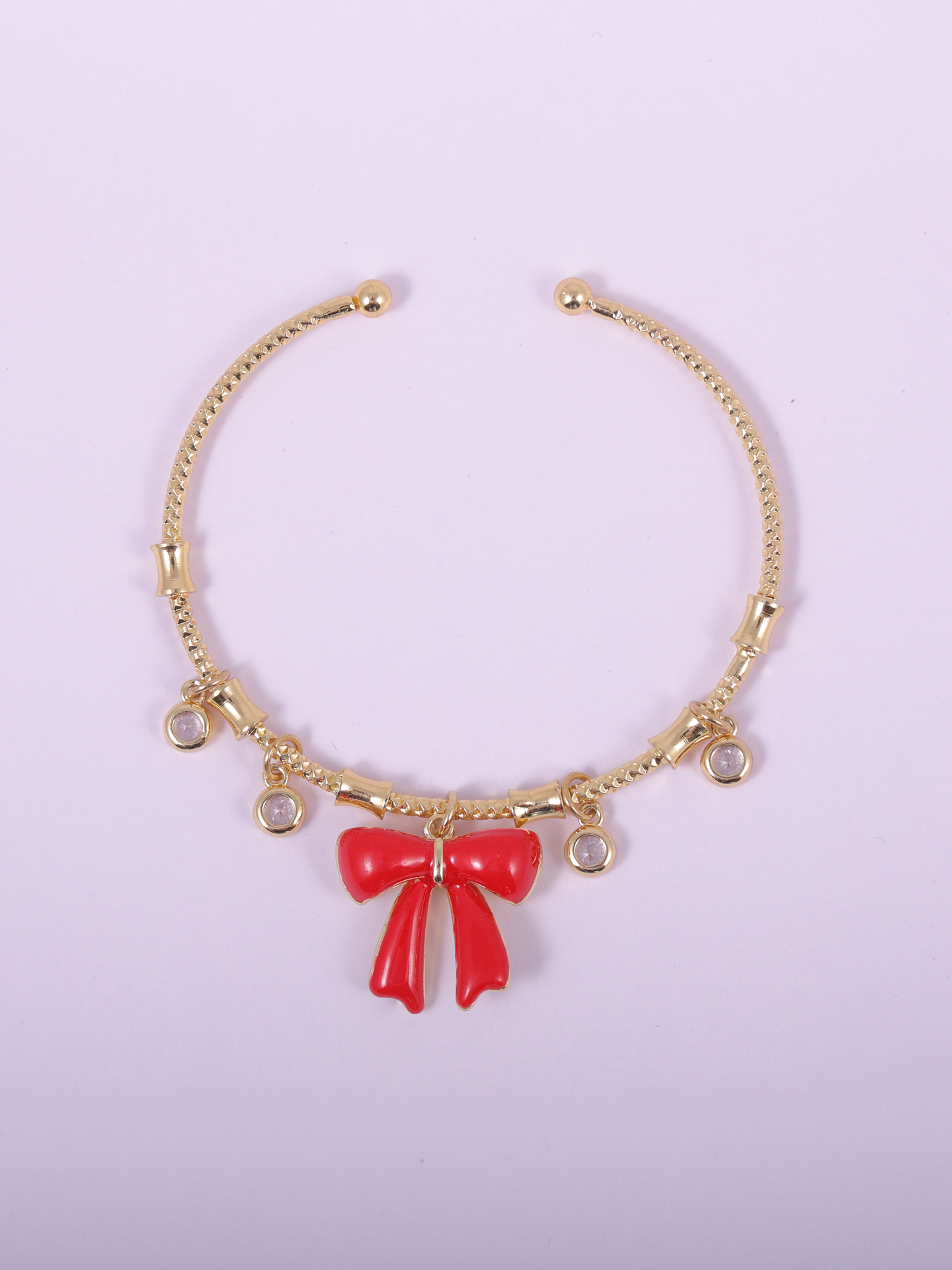 Red Bow Charm Bracelet