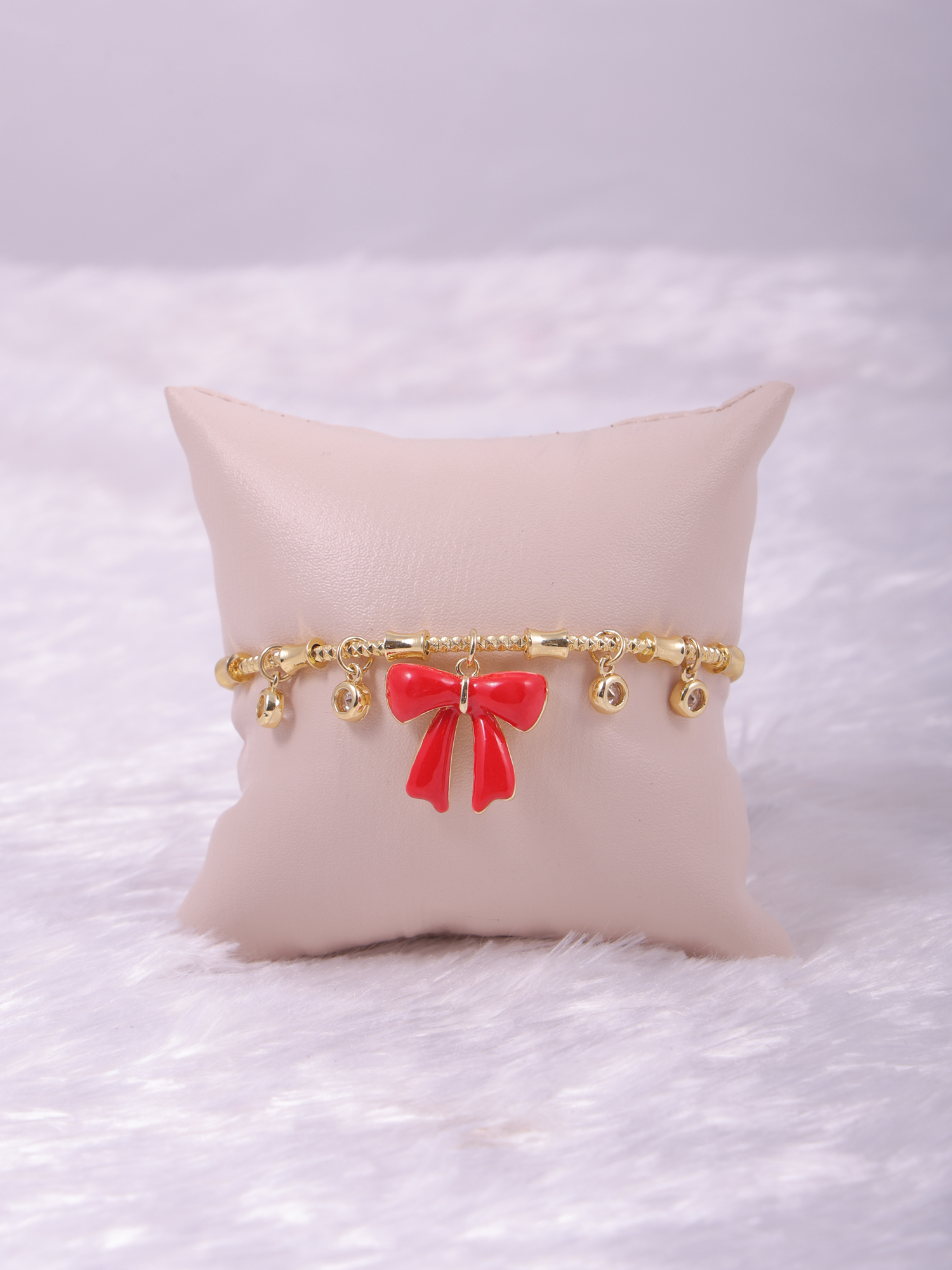 Red Bow Charm Bracelet