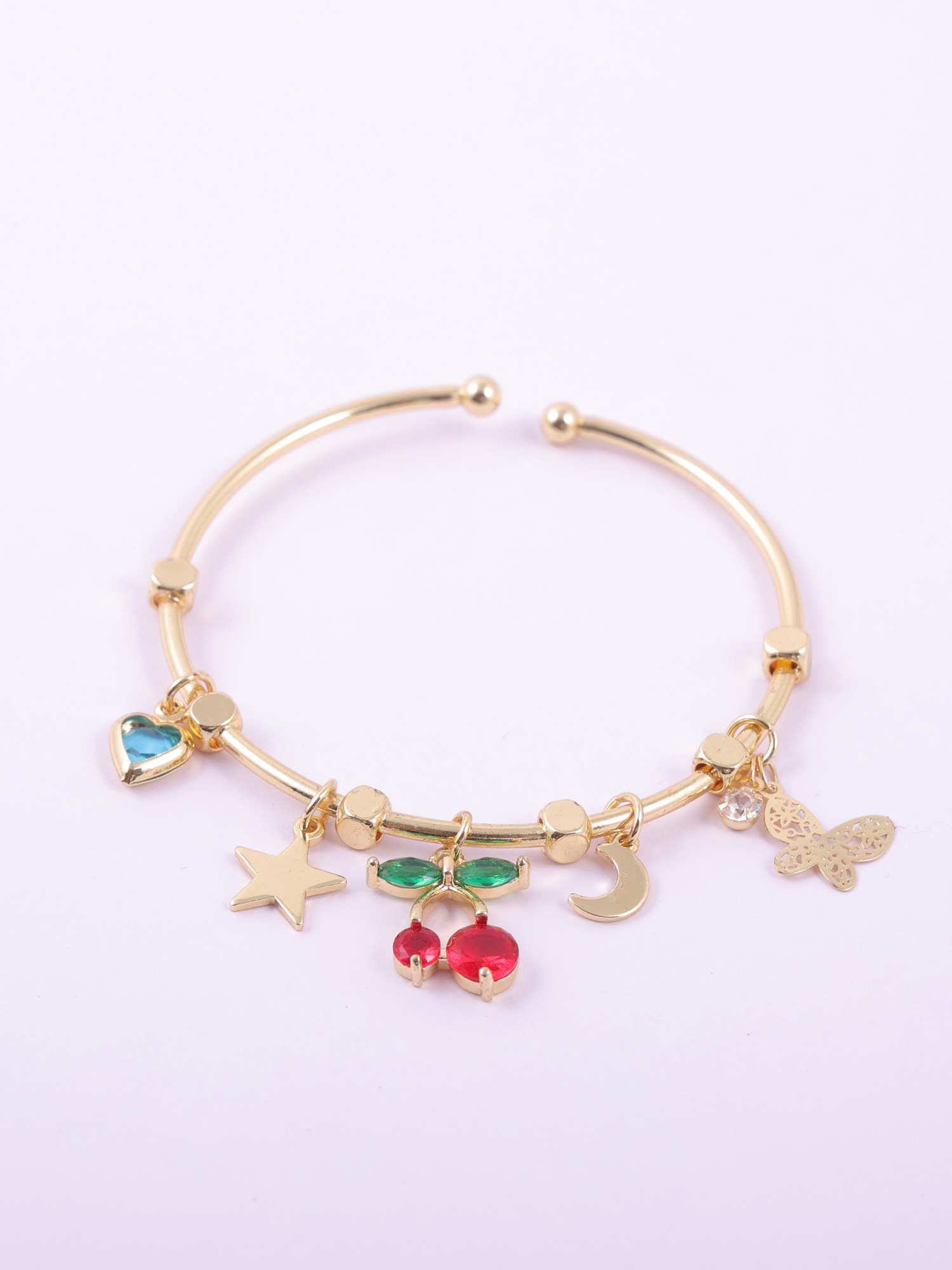 Multi-Charm Gold Bracele