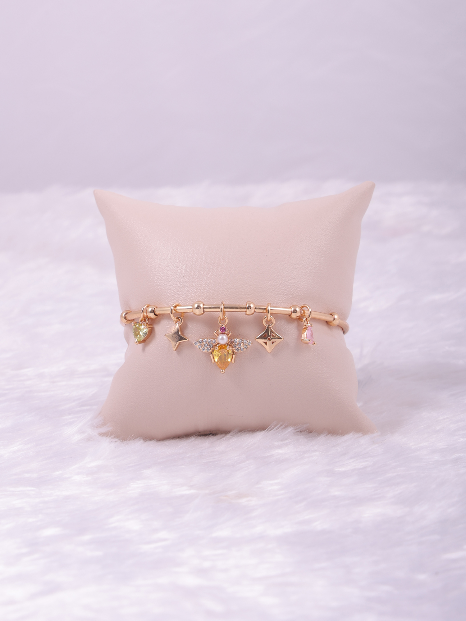 Bee Charm Gold Bracelet