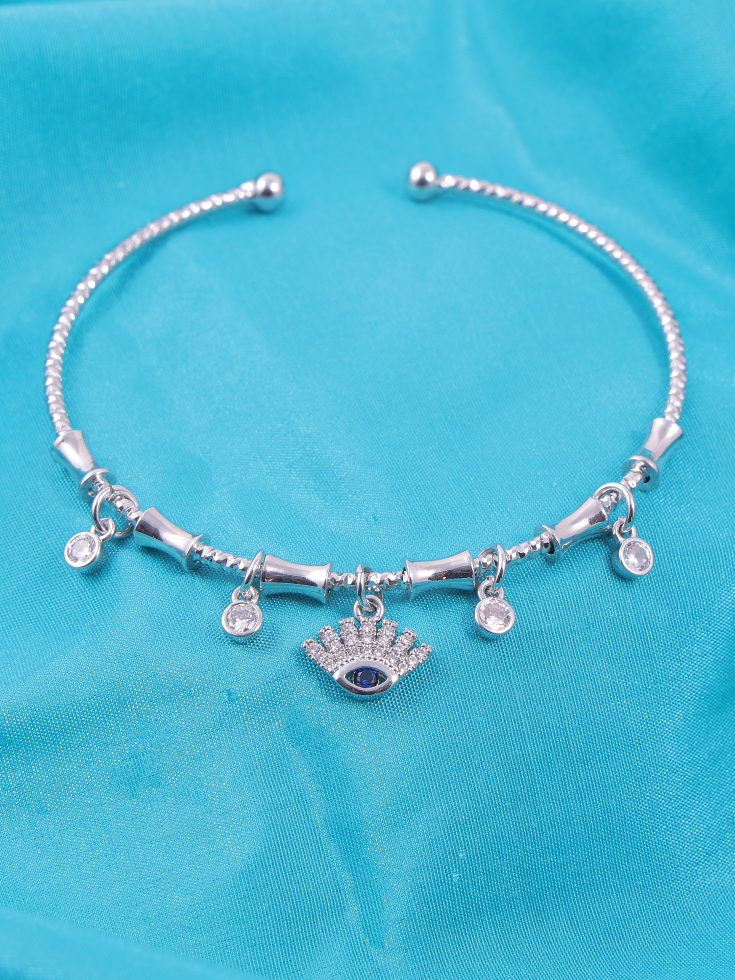 Silver Evil Eye Charm Bracelet