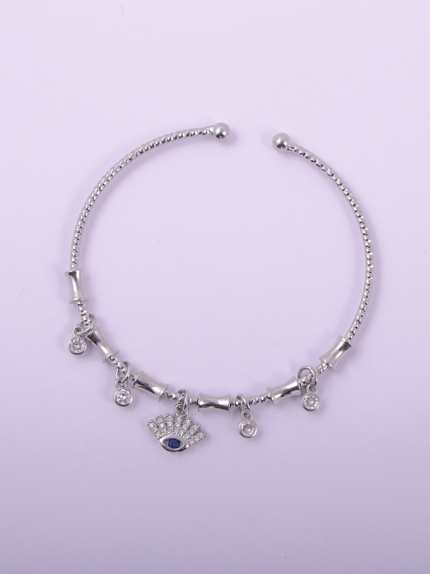 Silver Evil Eye Charm Bracelet