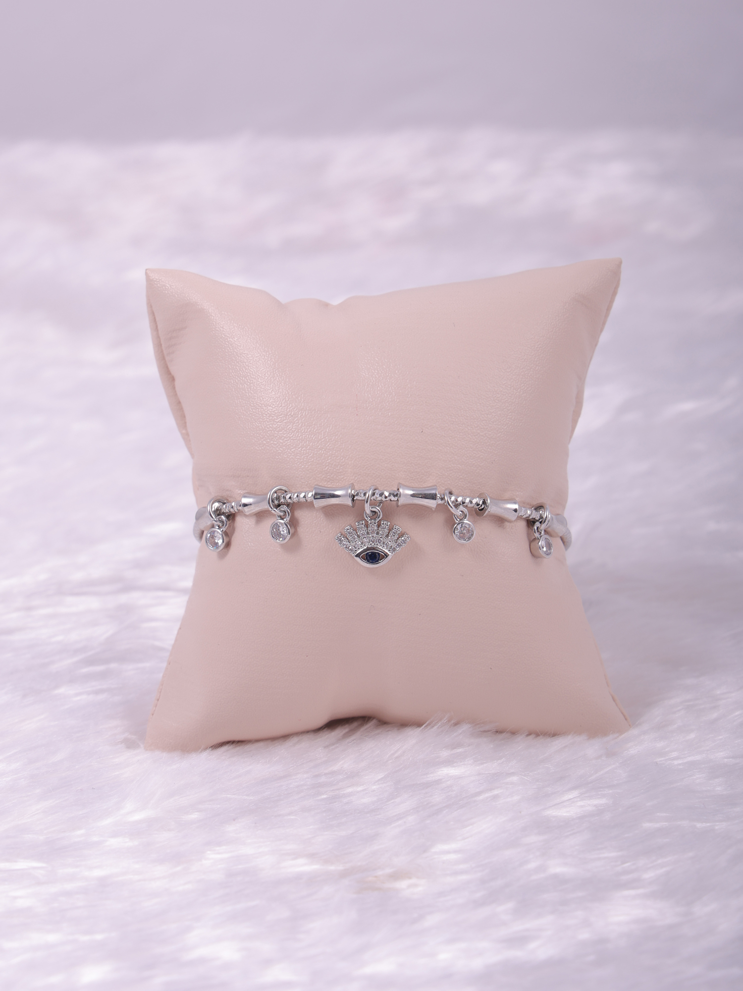 Silver Evil Eye Charm Bracelet