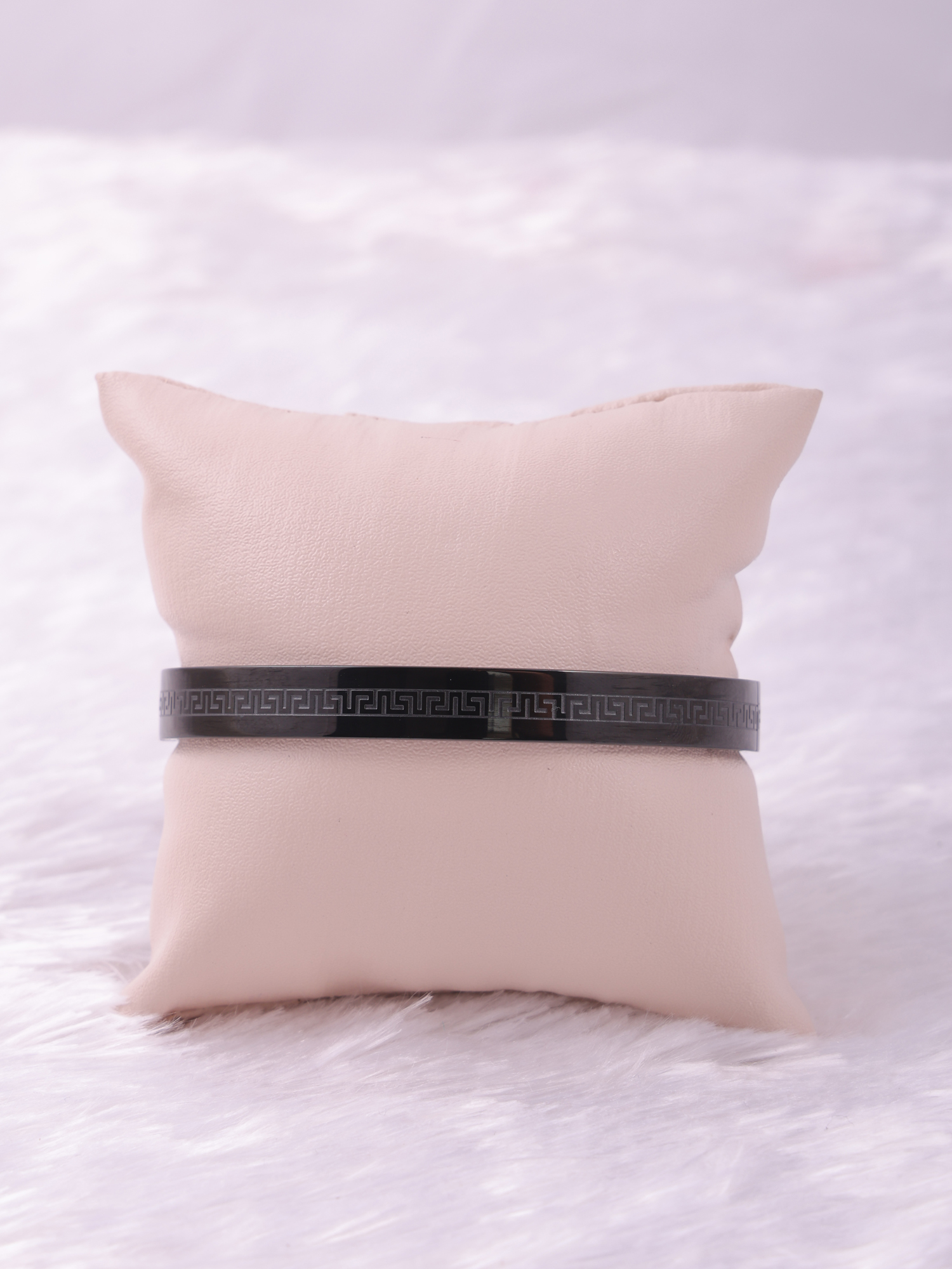 Matte Black Greek Pattern Anti-Tarnish Bracelet