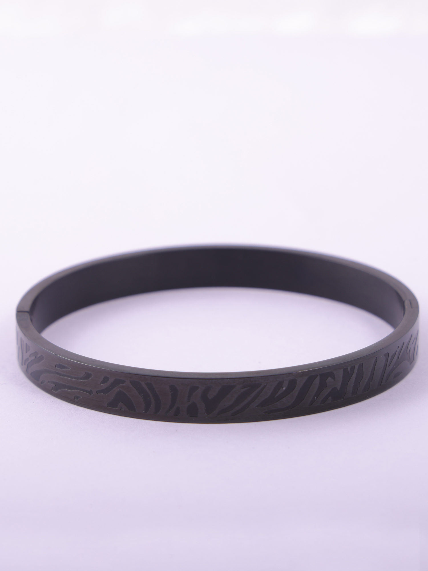 Matte Black Tribal Pattern Anti-Tarnish Bracelet