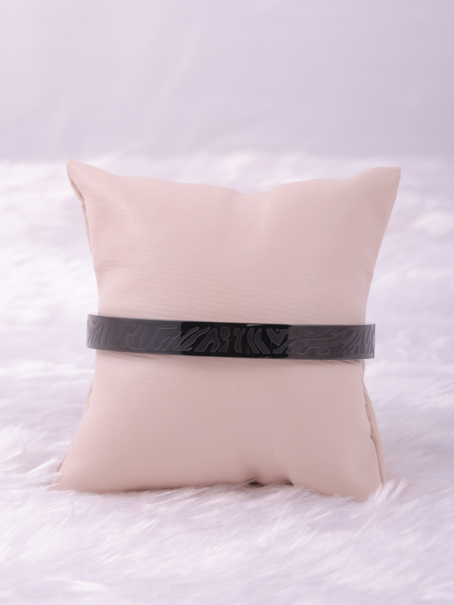 Matte Black Tribal Pattern Anti-Tarnish Bracelet