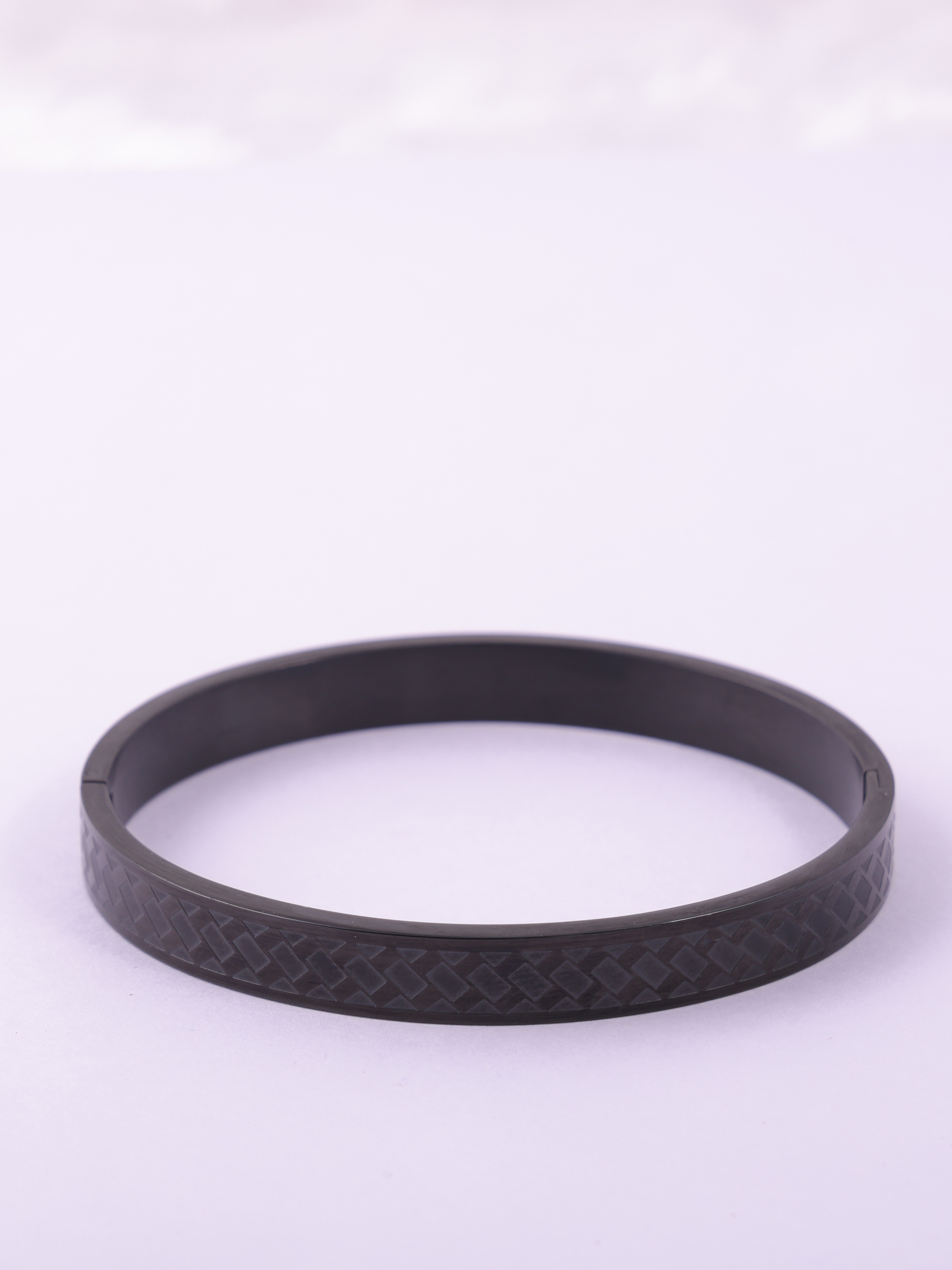 Matte Black Cross-Texture Anti-Tarnish Bracelet
