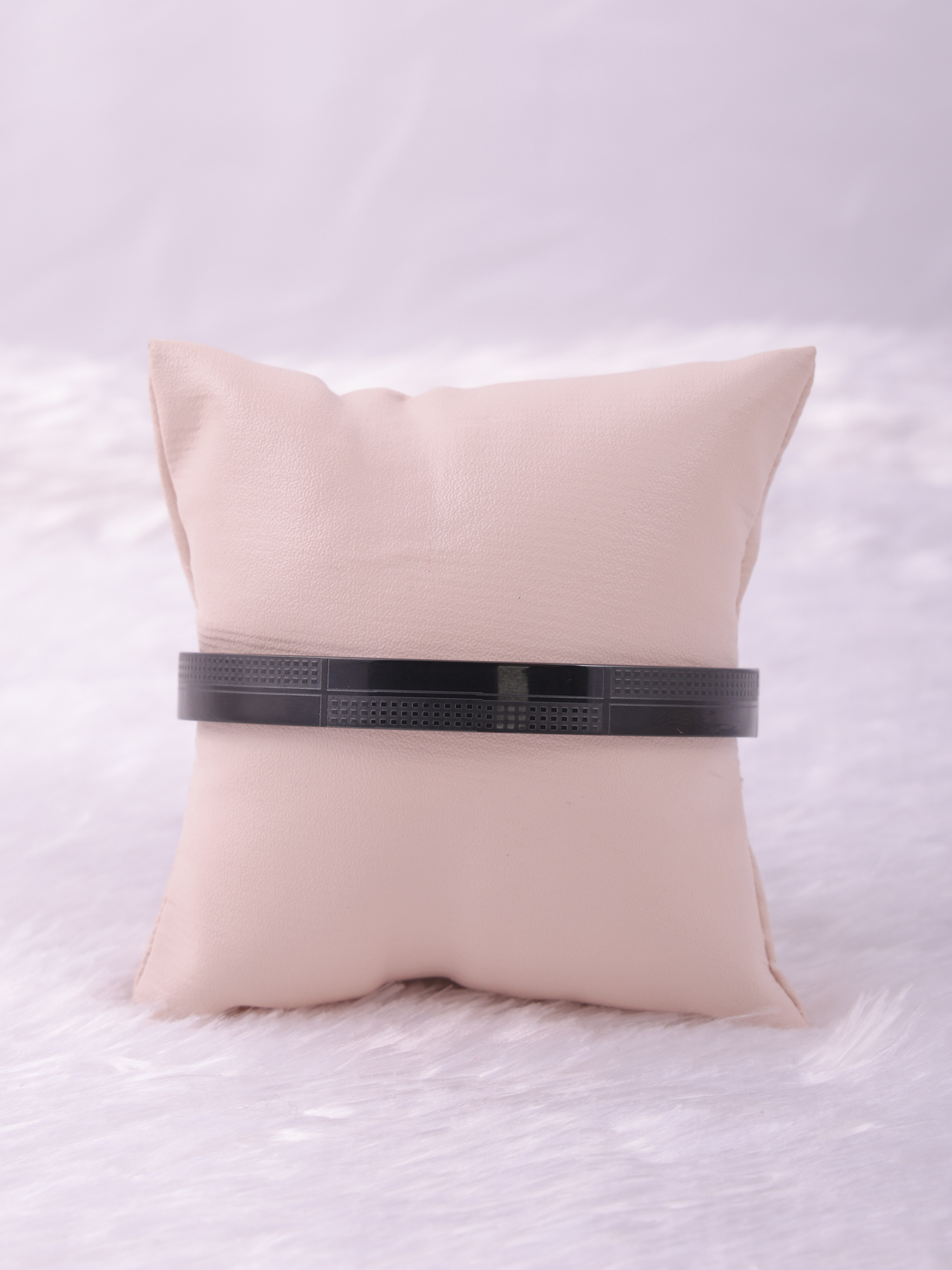 Matte Black Micro-Grid Anti-Tarnish Bracelet