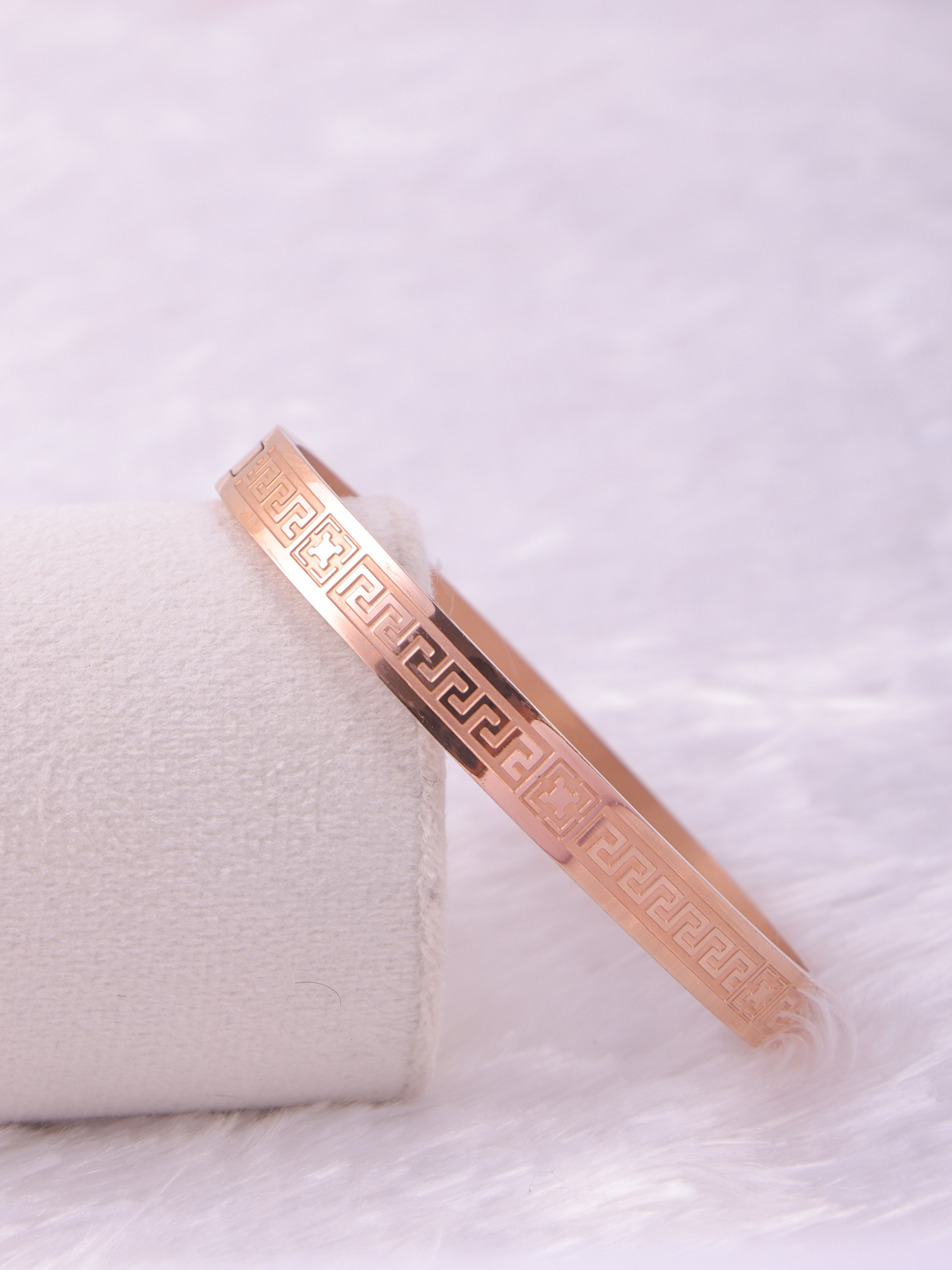 Rose Gold Greek Pattern Anti-Tarnish Bracelet