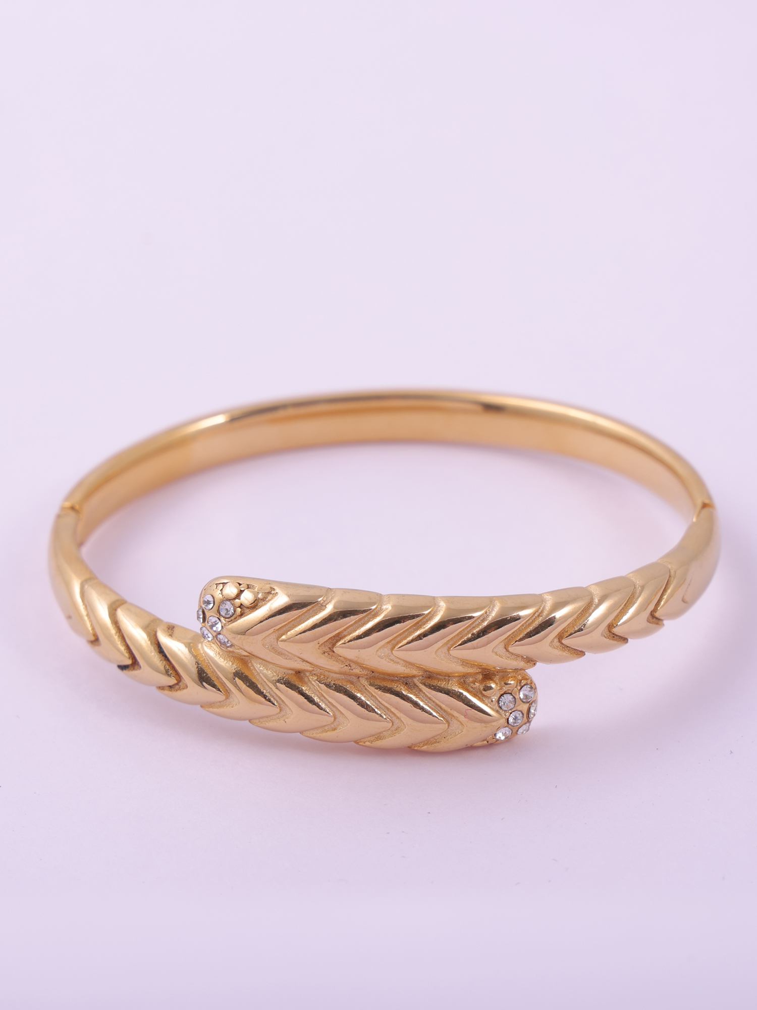 Gold Chevron Crystal Anti-Tarnish Bracelet