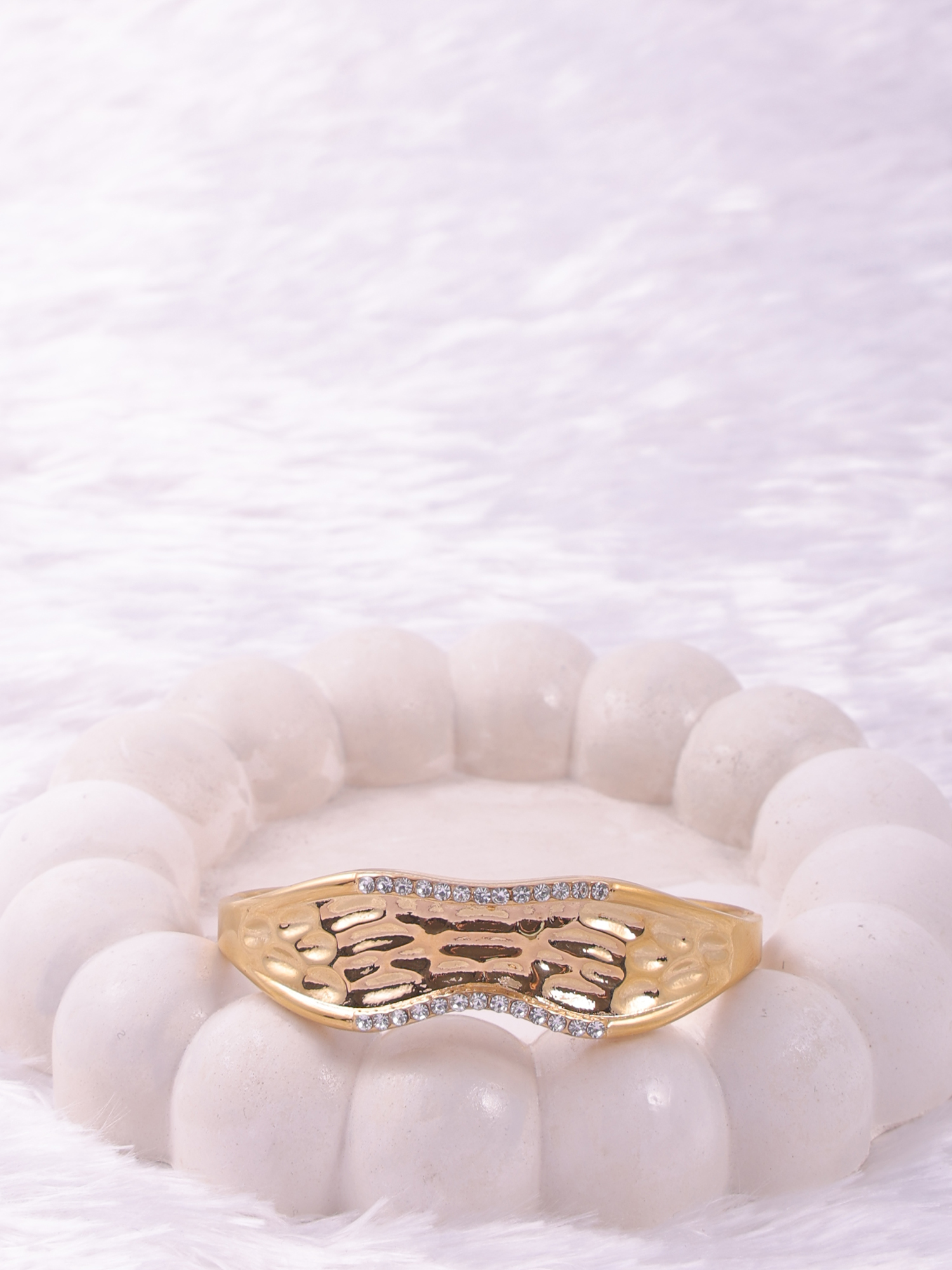 Gold Crystal Wave Anti-Tarnish Bracelet