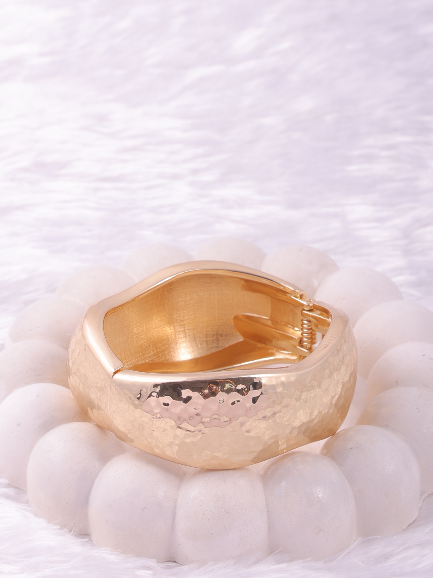 Dual Tone Hammered Anti-Tarnish Bracelet
