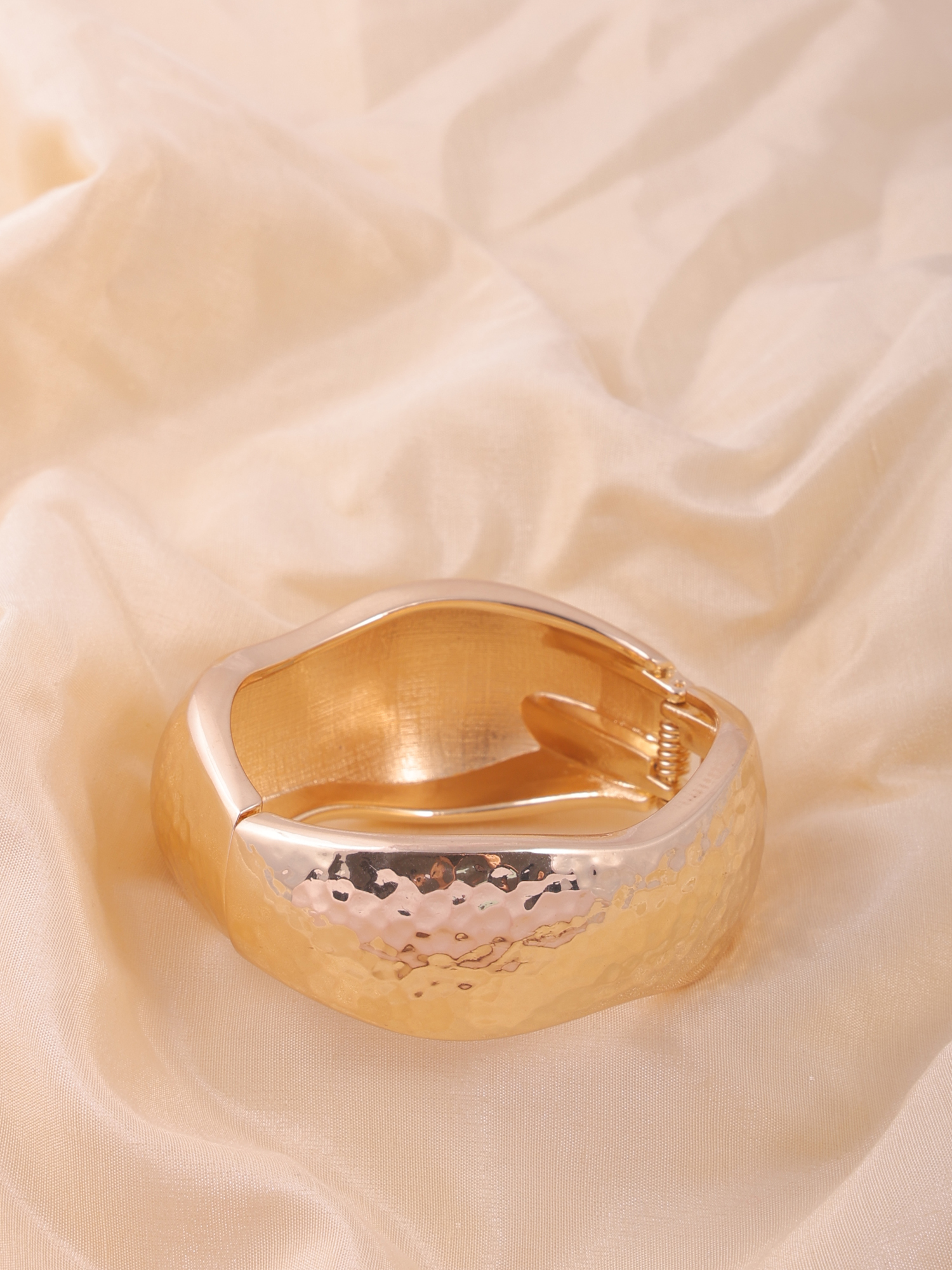 Dual Tone Hammered Anti-Tarnish Bracelet